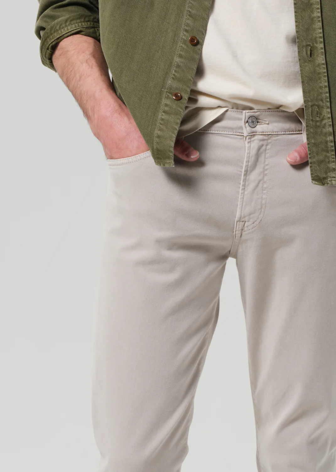 London Tapered Slim Brushed Sateen in Caraway - Image 6