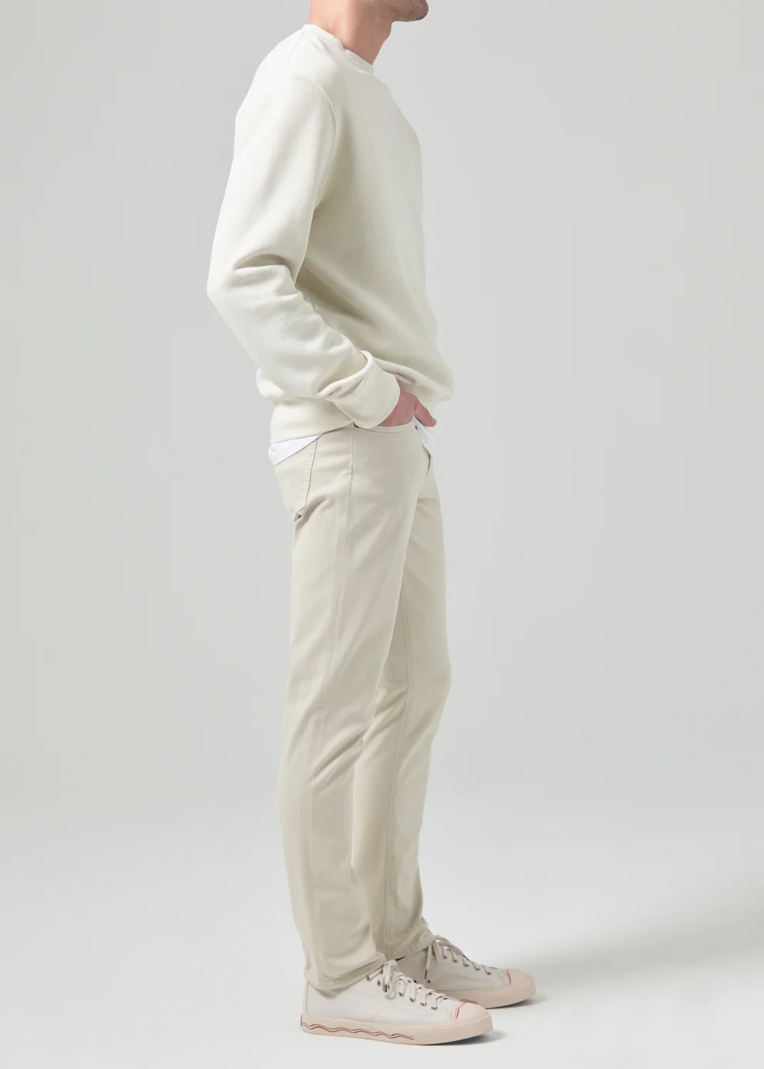 London Tapered Slim Brushed Sateen in Willow - Image 4