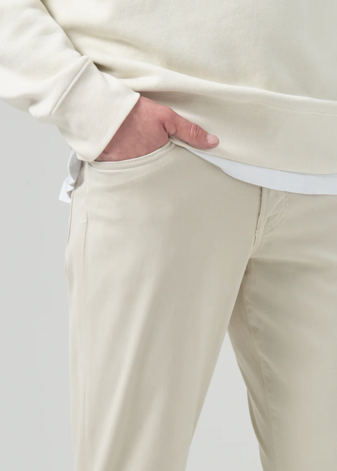 London Tapered Slim Brushed Sateen in Willow - Image 5
