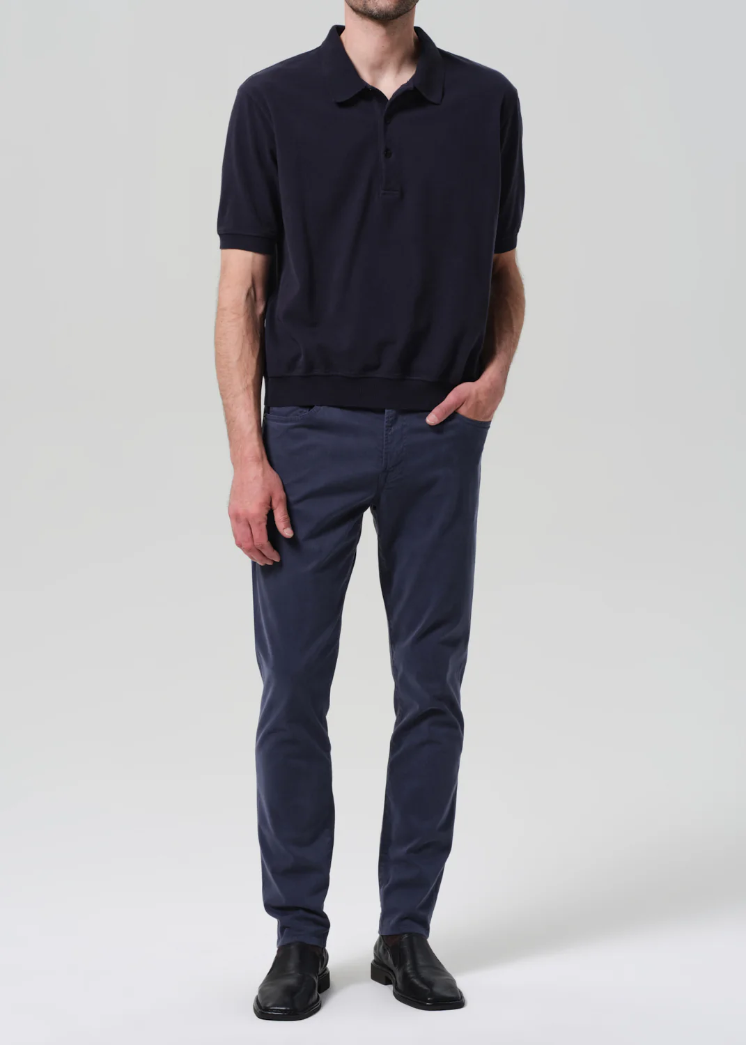 London Tapered Slim Brushed Sateen in Lowell Blue - Image 2