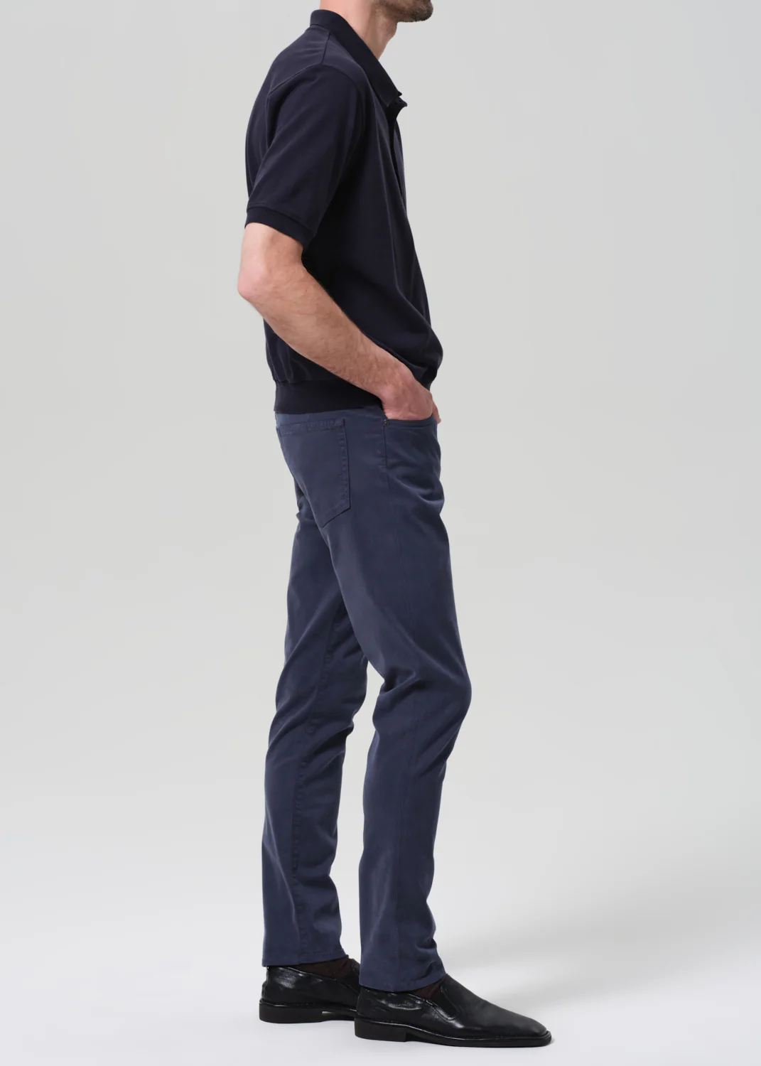 London Tapered Slim Brushed Sateen in Lowell Blue - Image 4