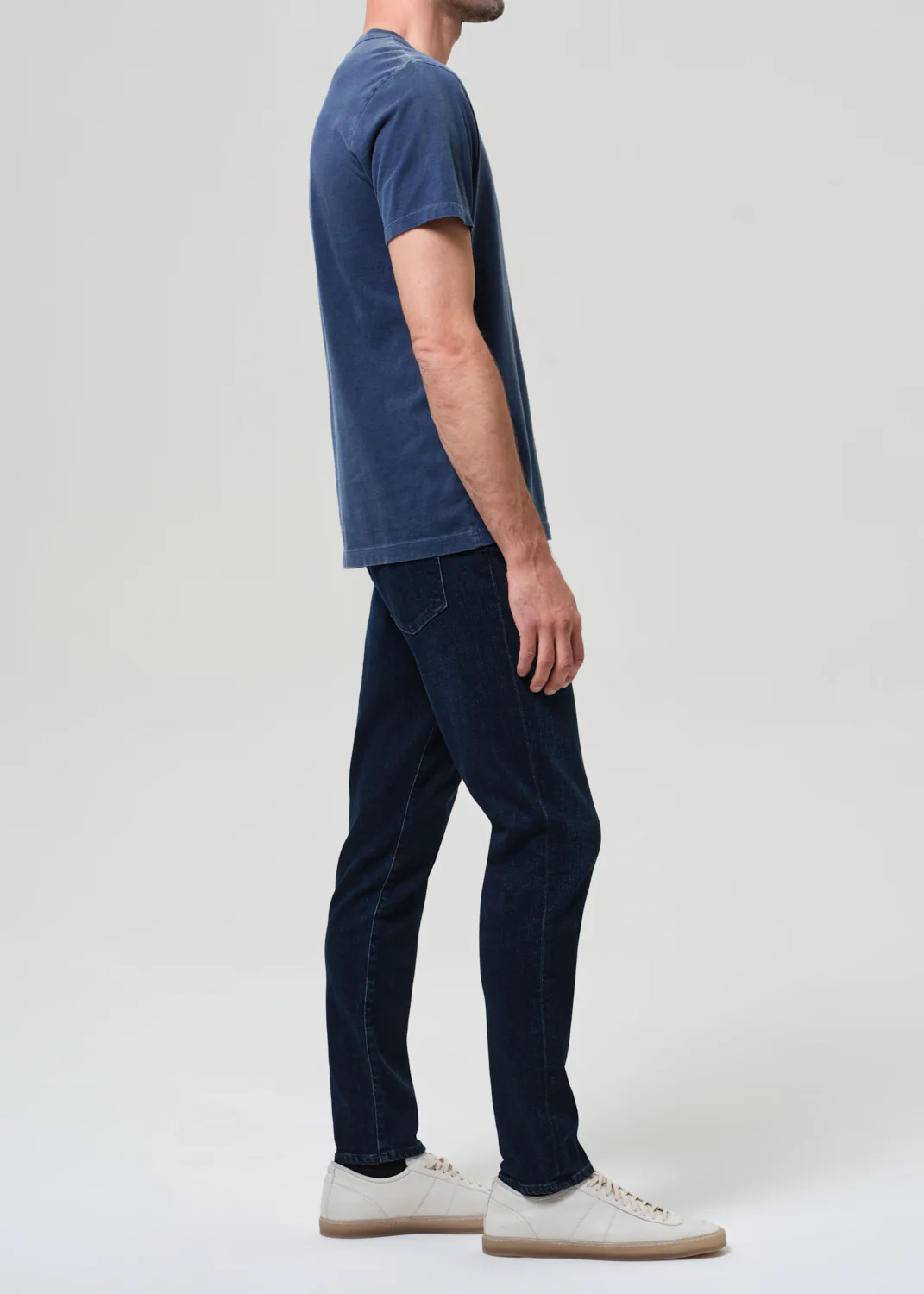 London Tapered Slim Cashmere Denim in Dark Tint - Image 5