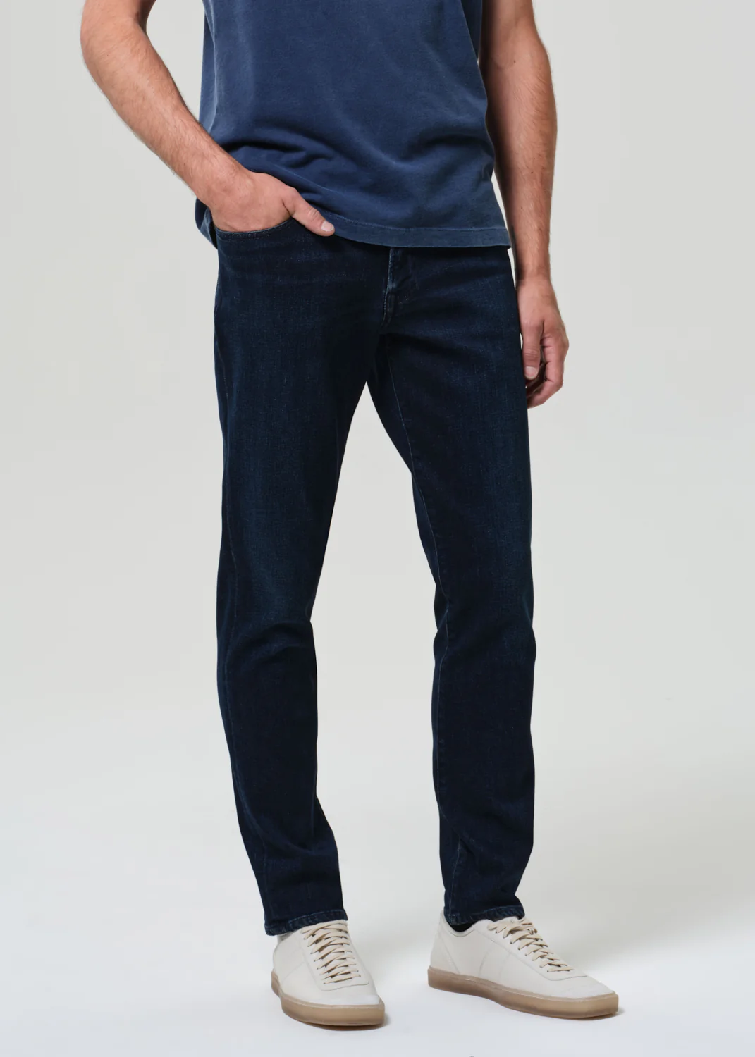 London Tapered Slim Cashmere Denim in Dark Tint - Image 6