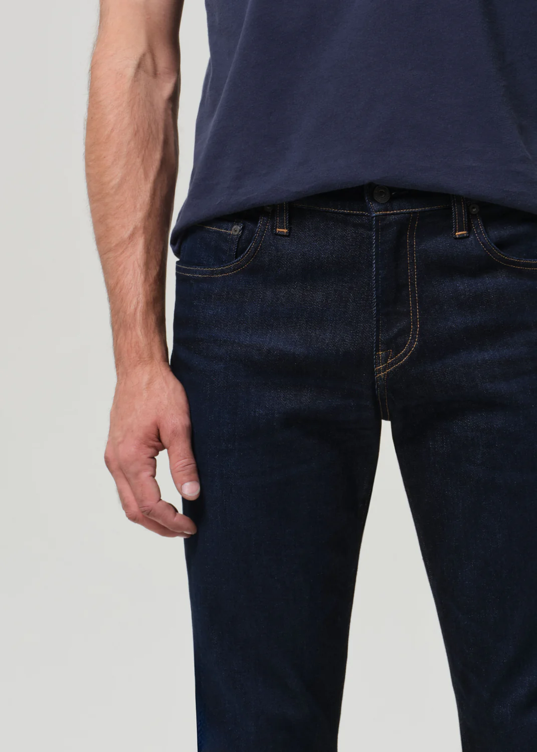 London Tapered Slim Cashmere Denim in Falcon - Image 6