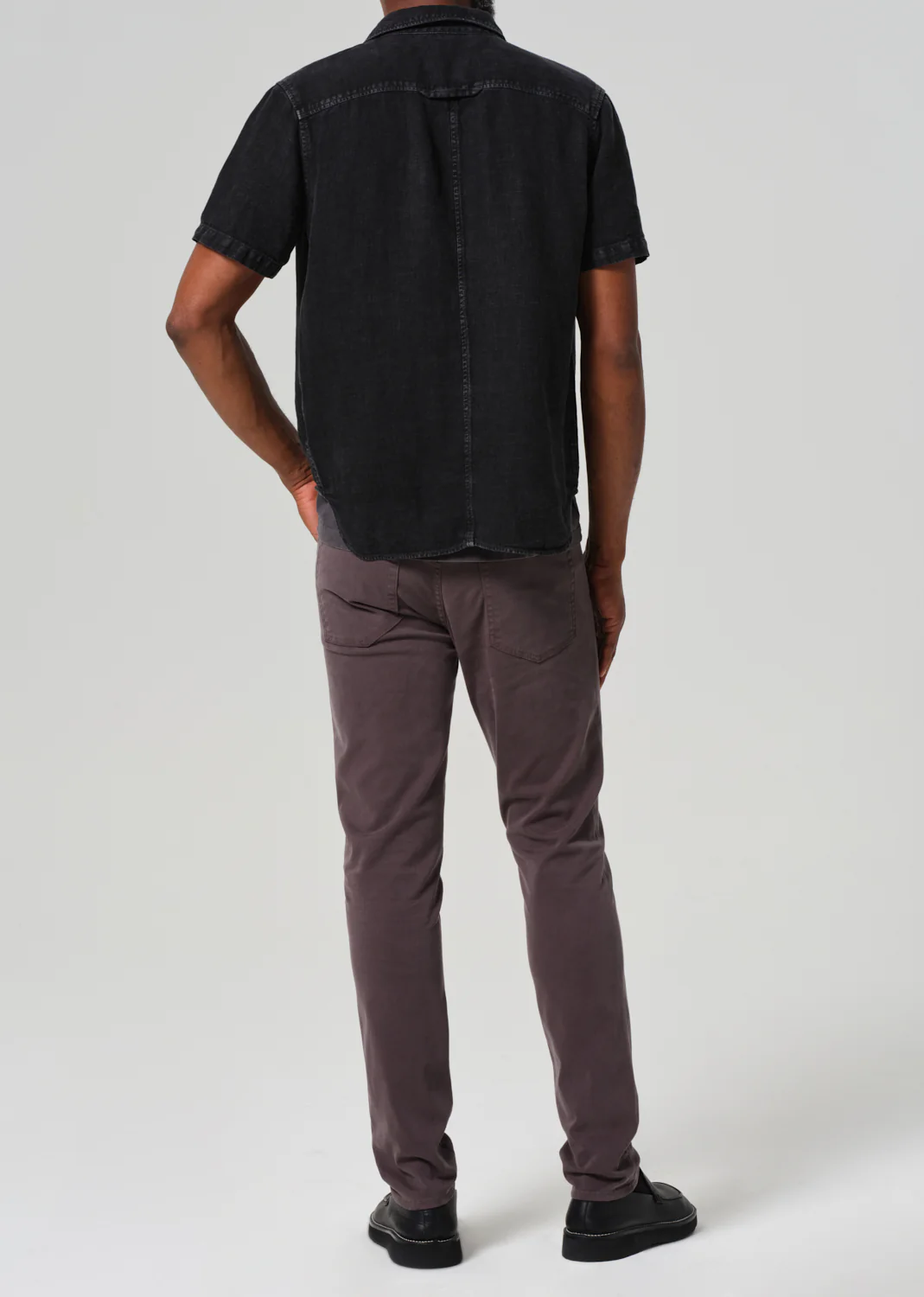 London Tapered Slim Brushed Sateen in Gravel - Image 3