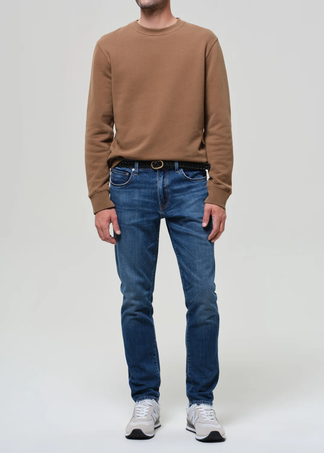 London Tapered Slim Tropical Denim in Milestone - Image 3