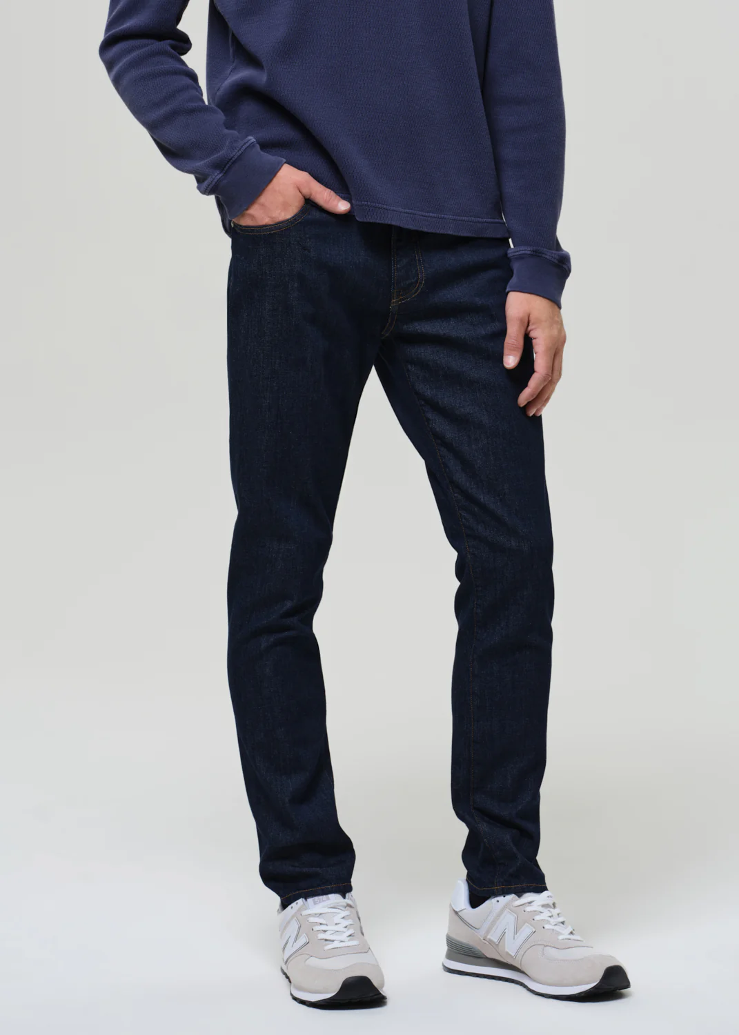 London Tapered Slim Tropical Denim in Rinse - Image 5
