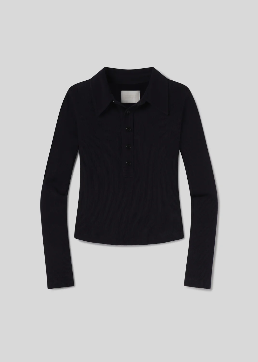 Long Sleeve 60's Polo in Navy - Image 6