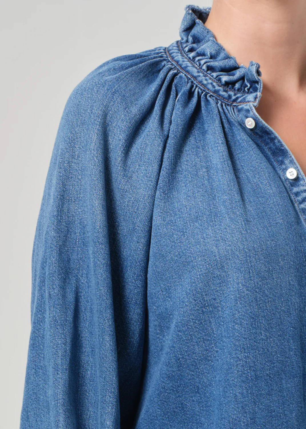 Loretta Ruffle Top in Beacon - Image 4
