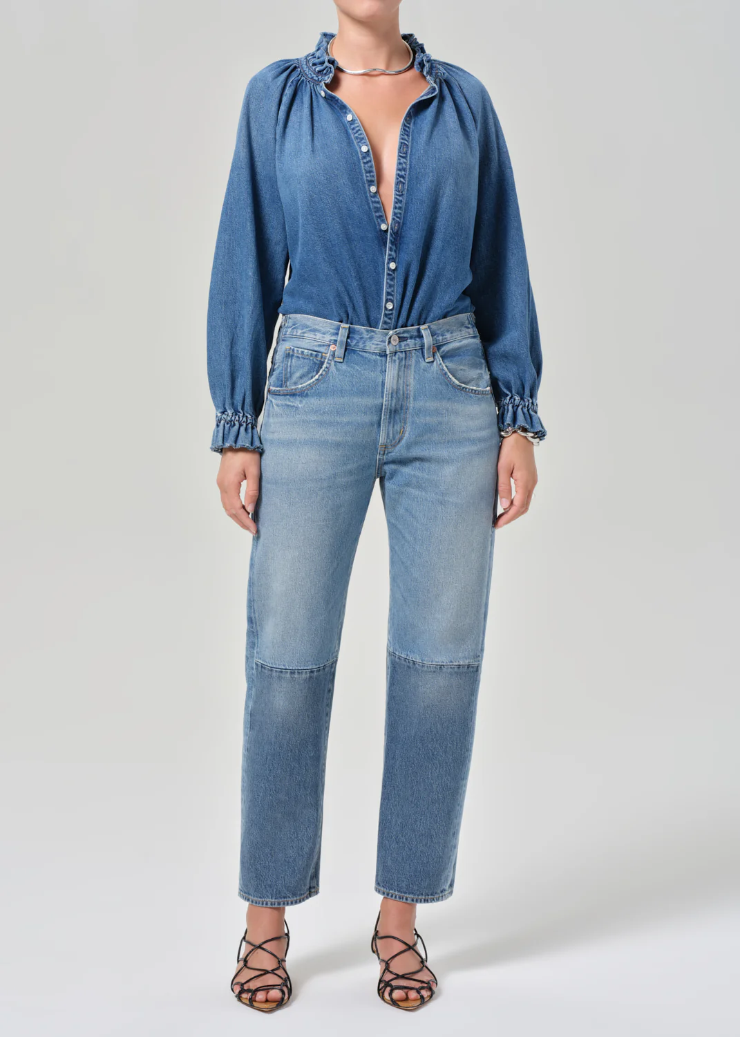Loretta Ruffle Top in Beacon - Image 5