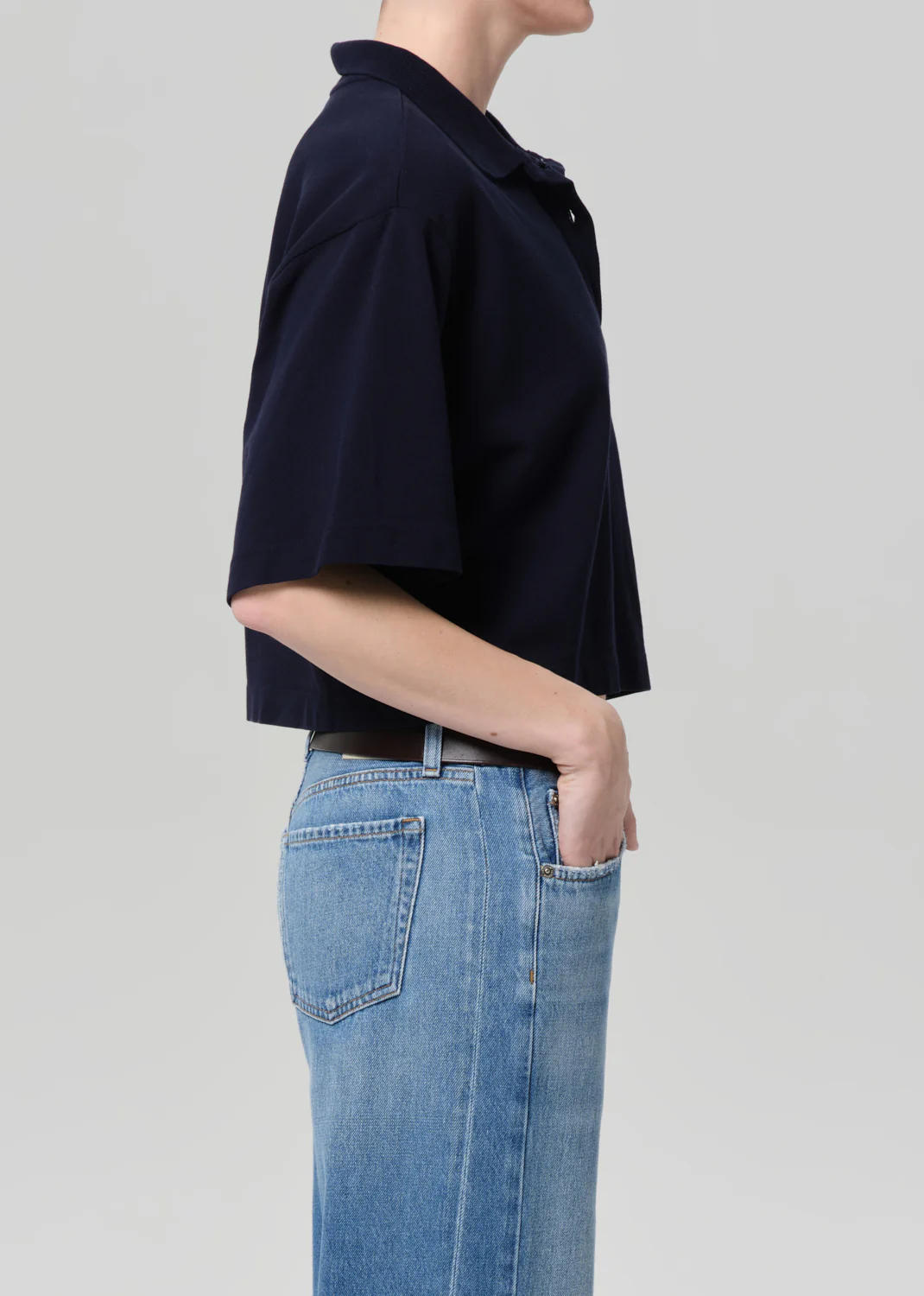 Lowen Polo Shirt in True Navy - Image 3