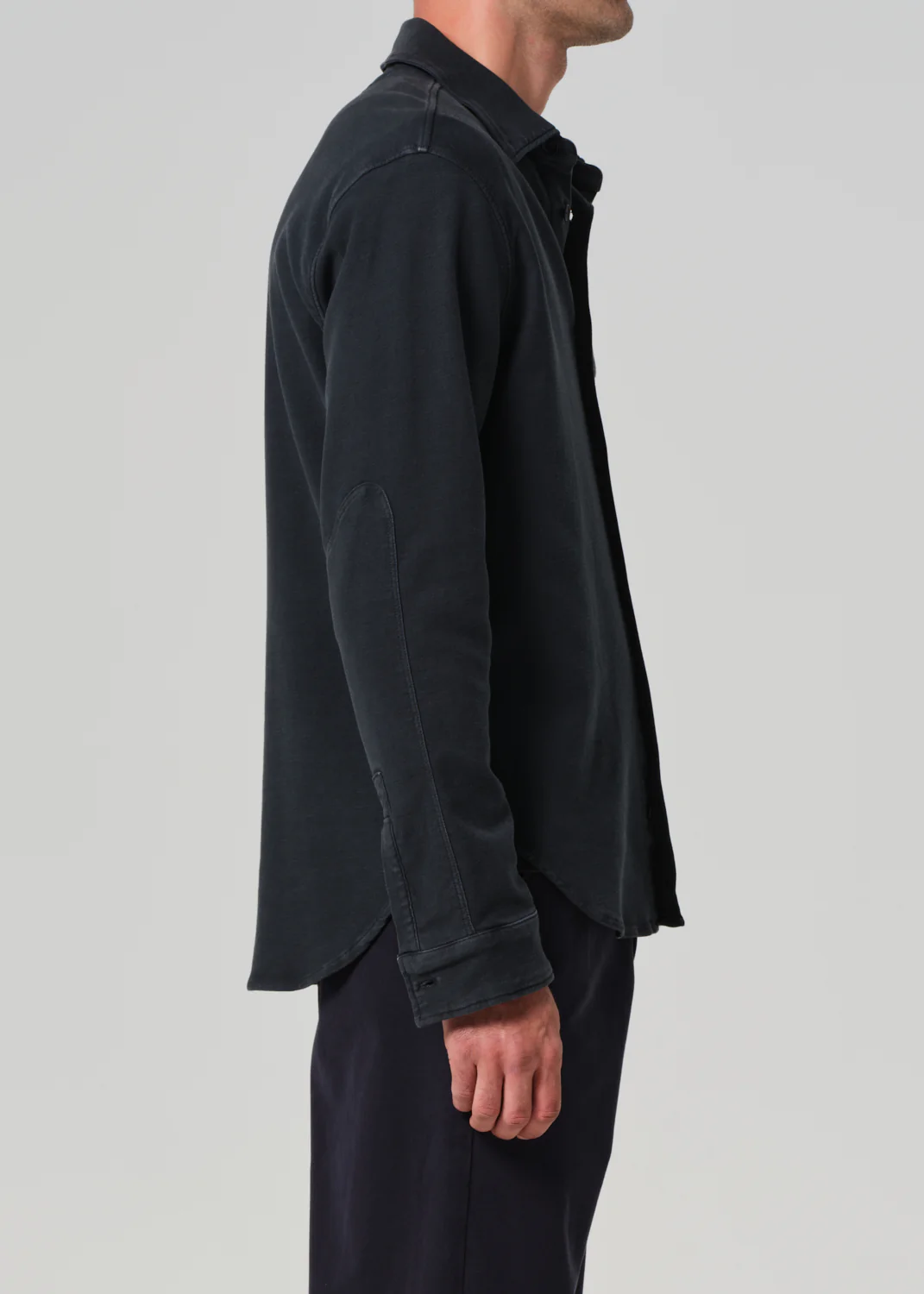 Luca Bucket Dye Shirt French Terry in Washed Black - Image 4
