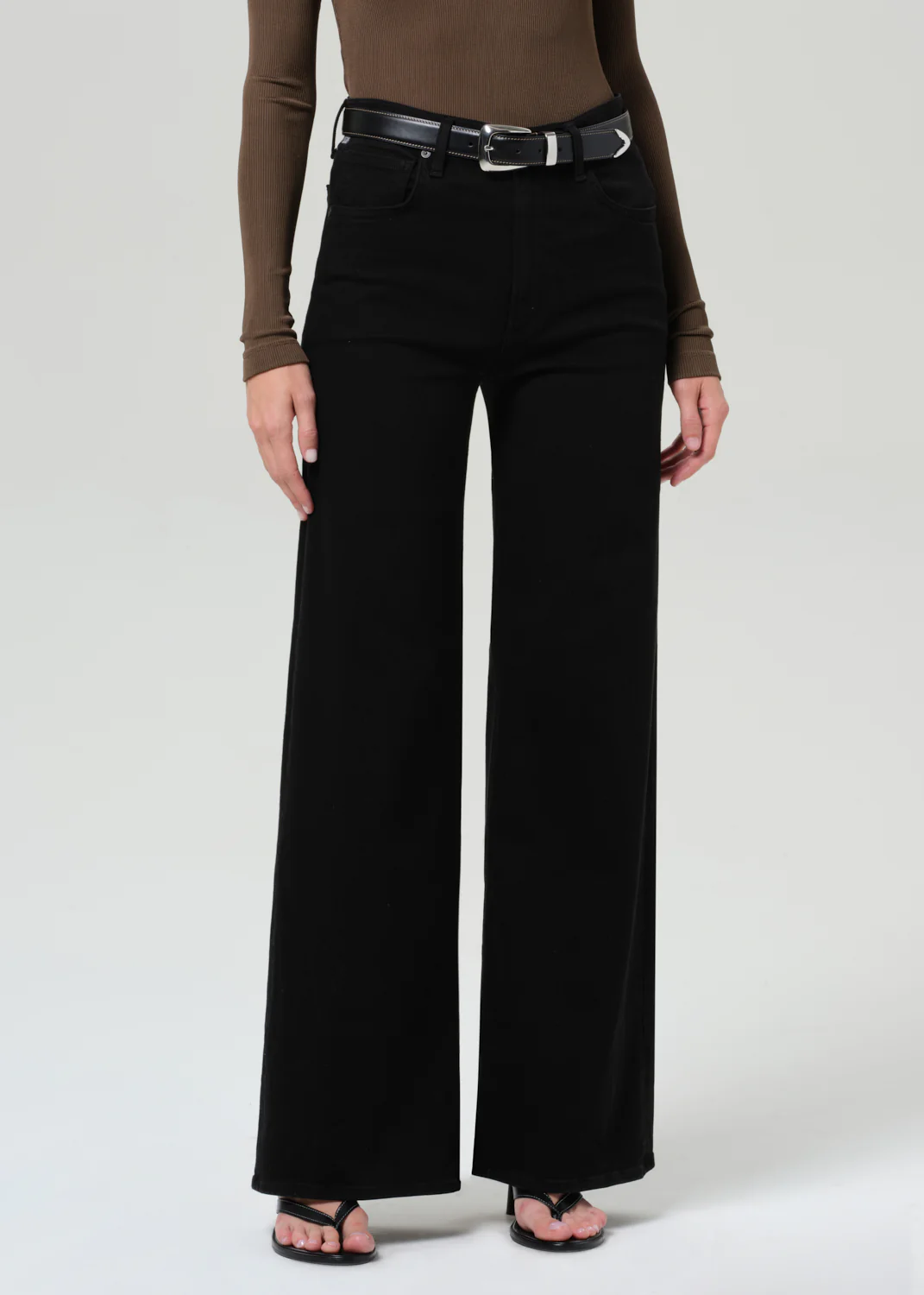 Lyra Long Wide Leg in Plush Black - Image 4