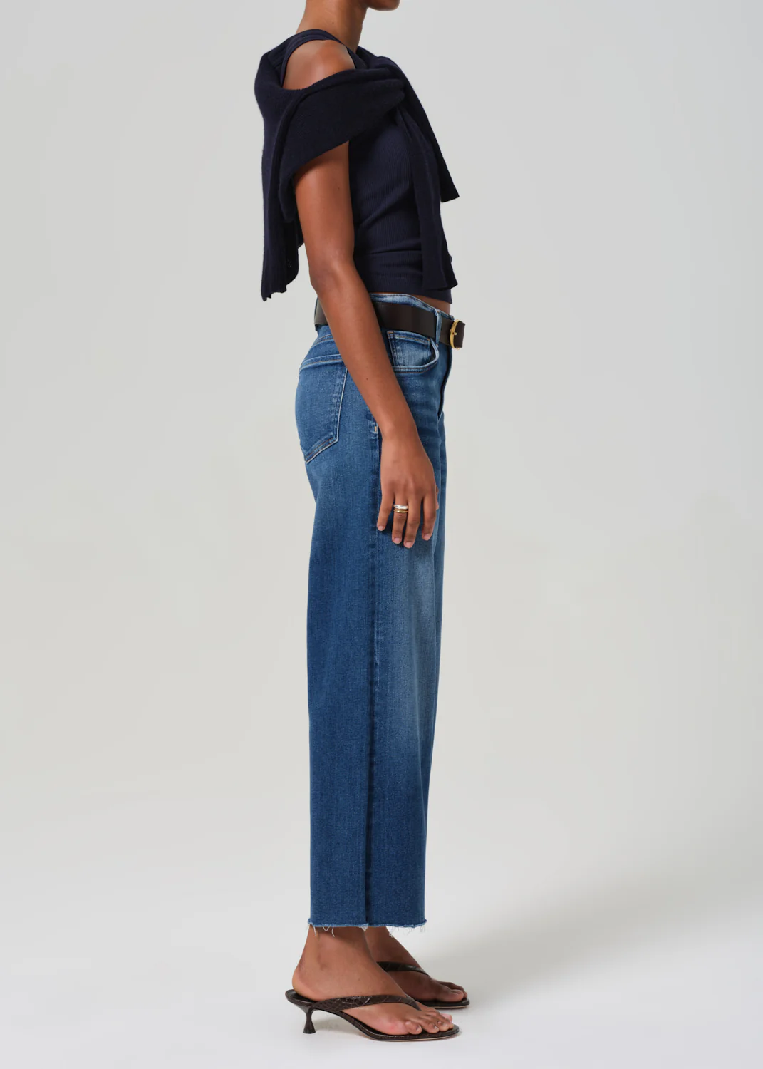 Lyra Wide Leg Crop Raw Hem in Ambry - Image 3