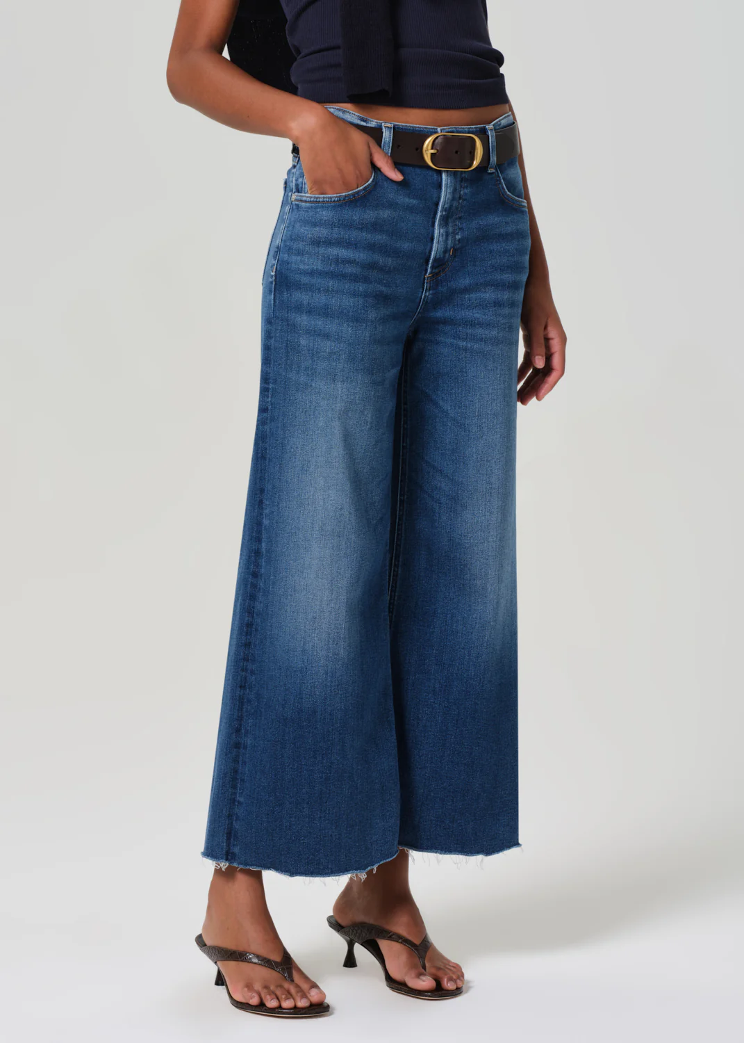 Lyra Wide Leg Crop Raw Hem in Ambry - Image 4