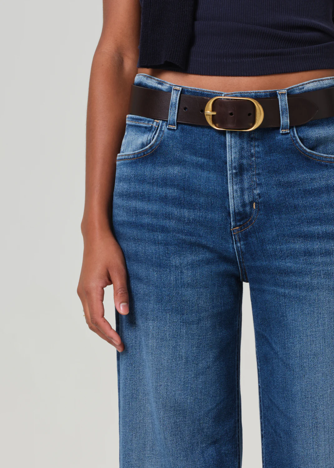 Lyra Wide Leg Crop Raw Hem in Ambry - Image 5