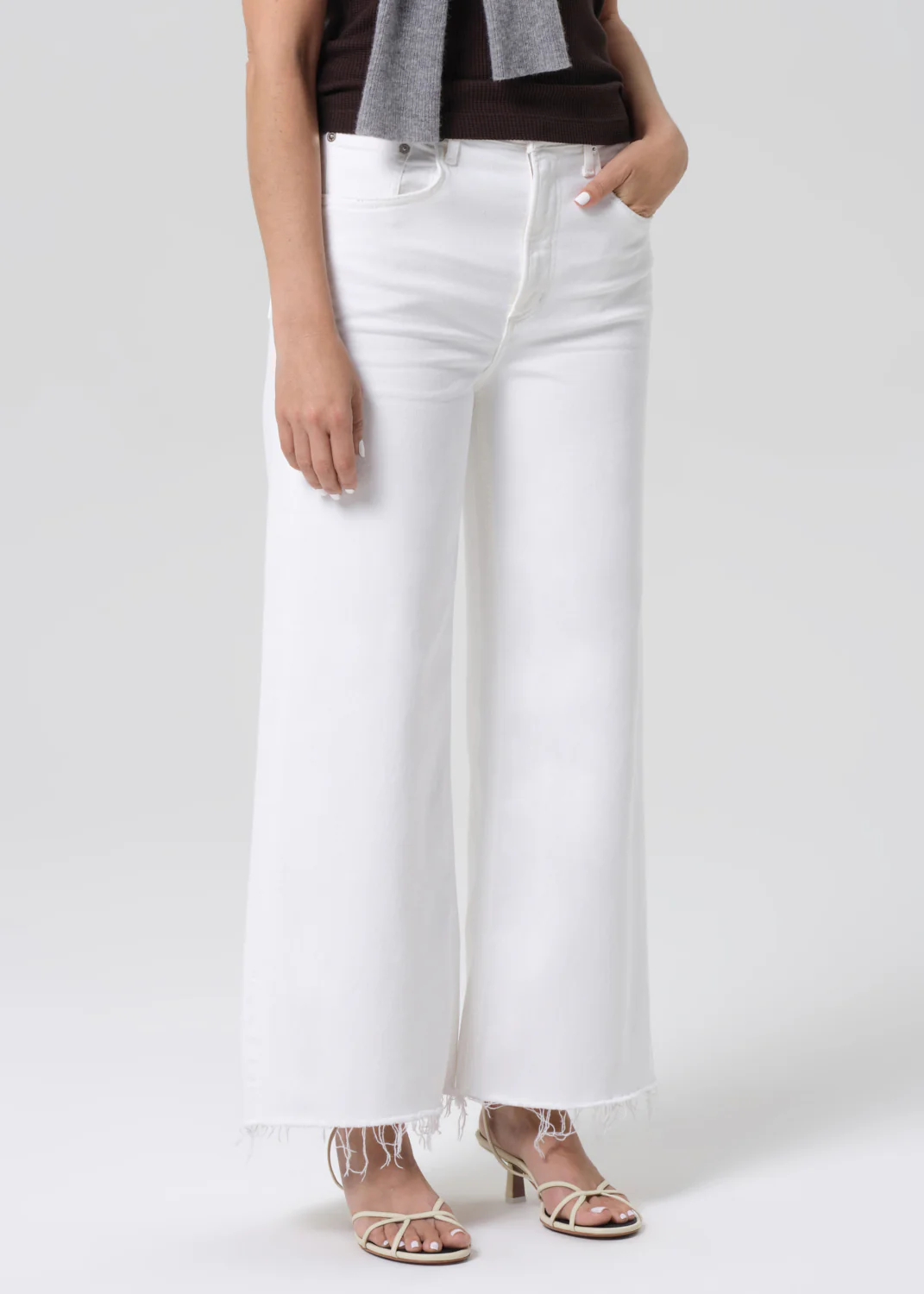 Petite Lyra Wide Leg Crop in Soft White - Image 4