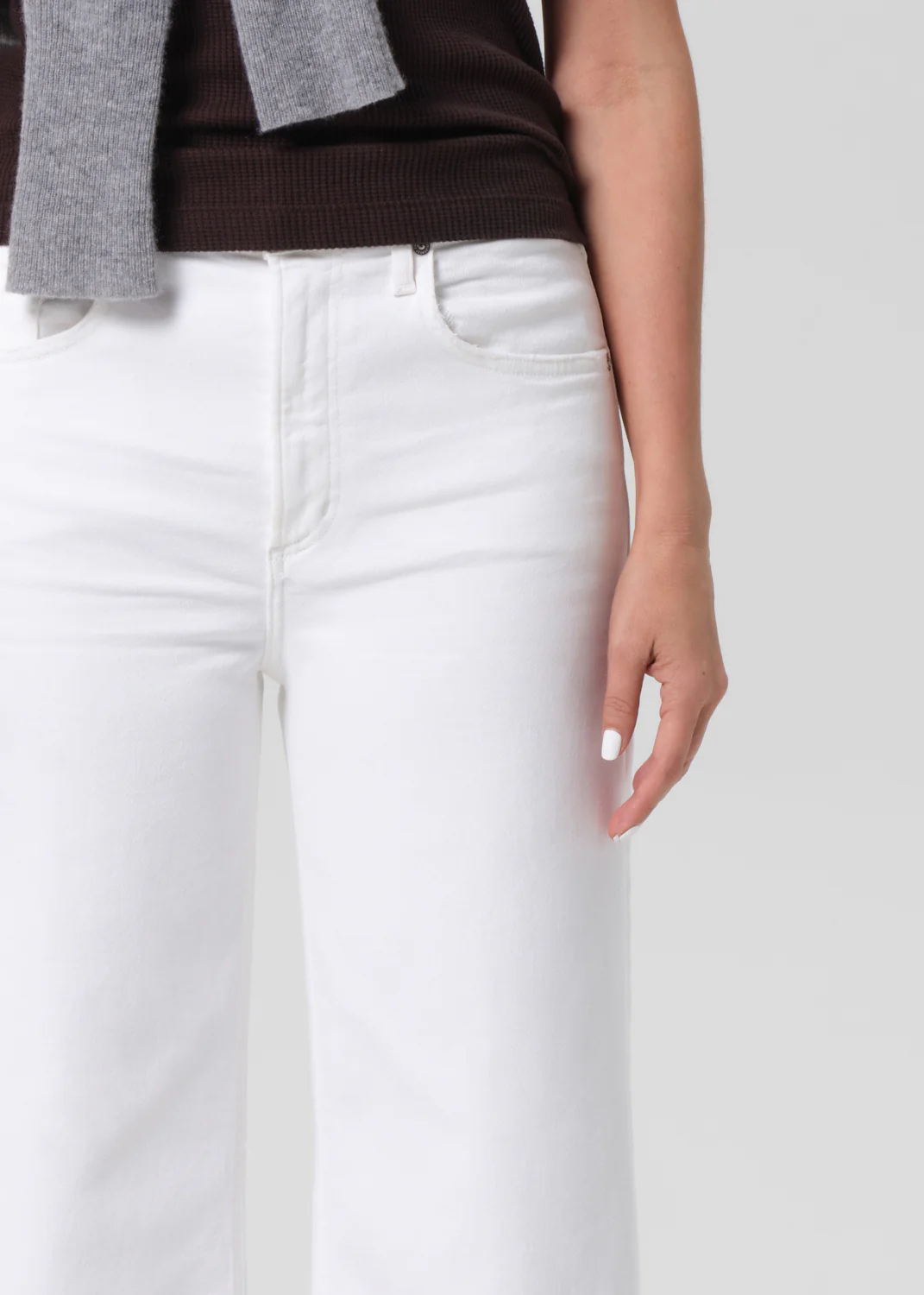 Petite Lyra Wide Leg Crop in Soft White - Image 5