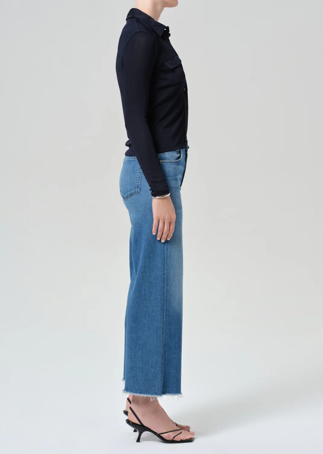Lyra Wide Leg Crop Raw Hem in Verve - Image 3