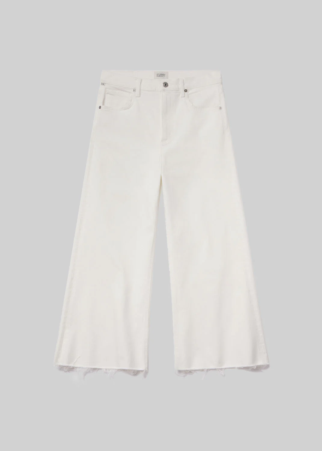 Lyra Wide Leg Crop Raw Hem in Soft White - Image 6