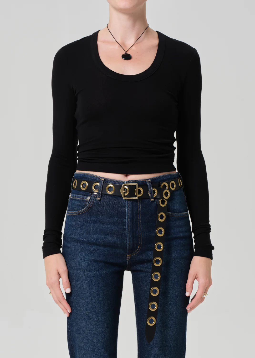 Mara U Neck Long Sleeve in Black