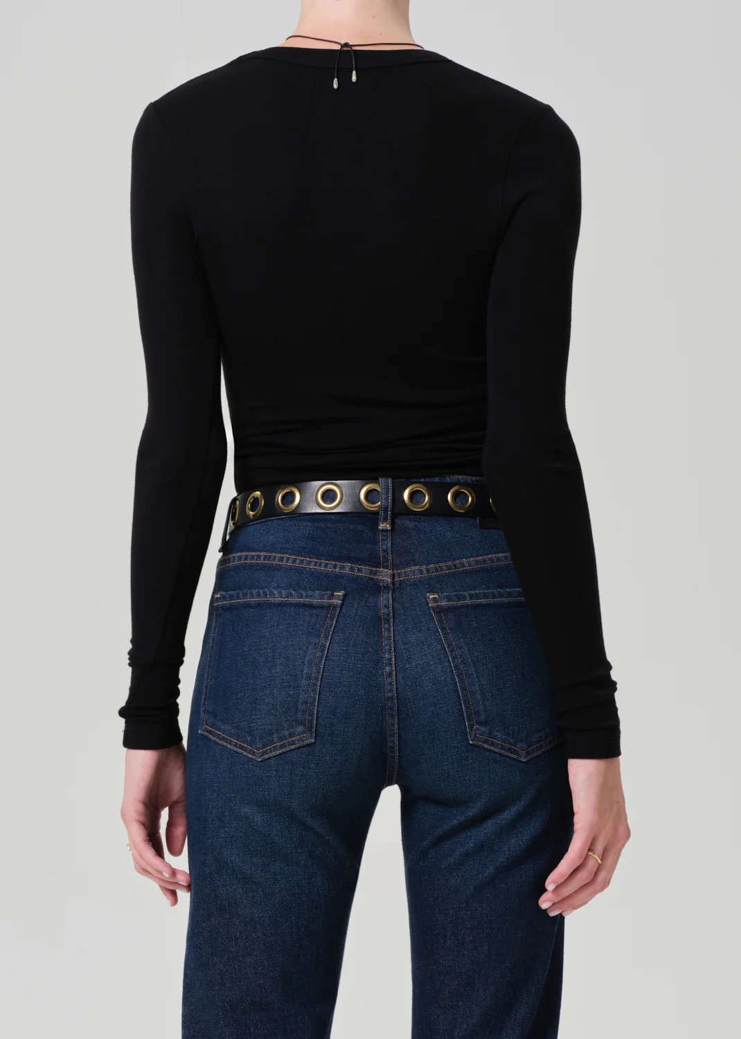 Mara U Neck Long Sleeve in Black - Image 2