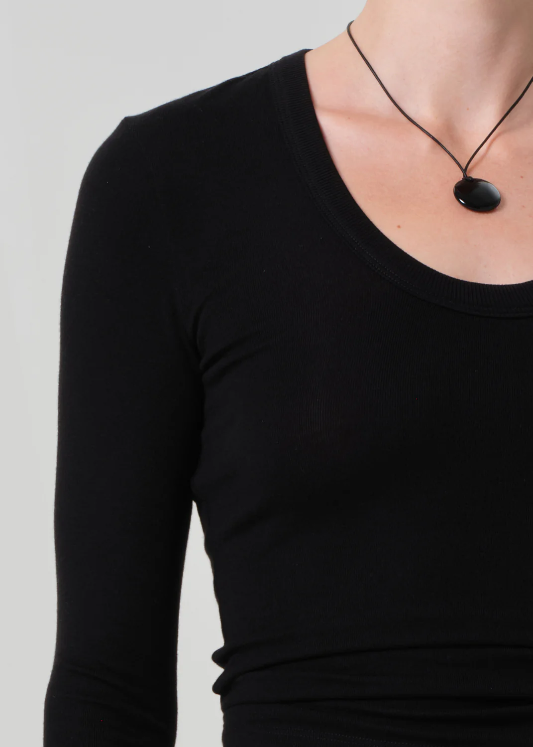 Mara U Neck Long Sleeve in Black - Image 4