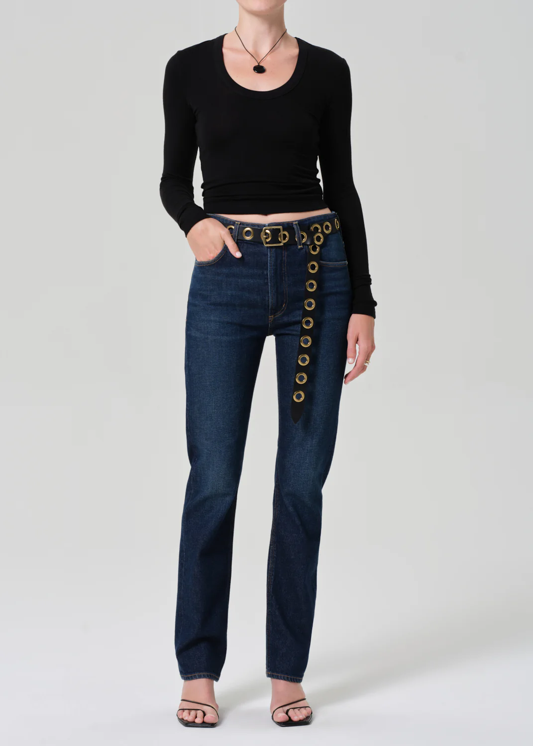 Mara U Neck Long Sleeve in Black - Image 5