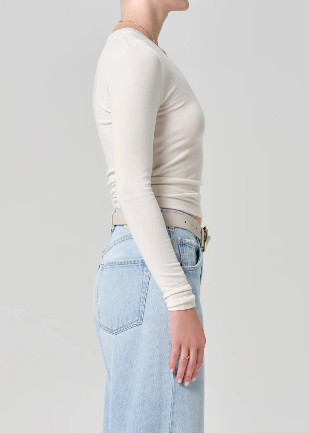 Mara U Neck Long Sleeve in Dune - Image 3