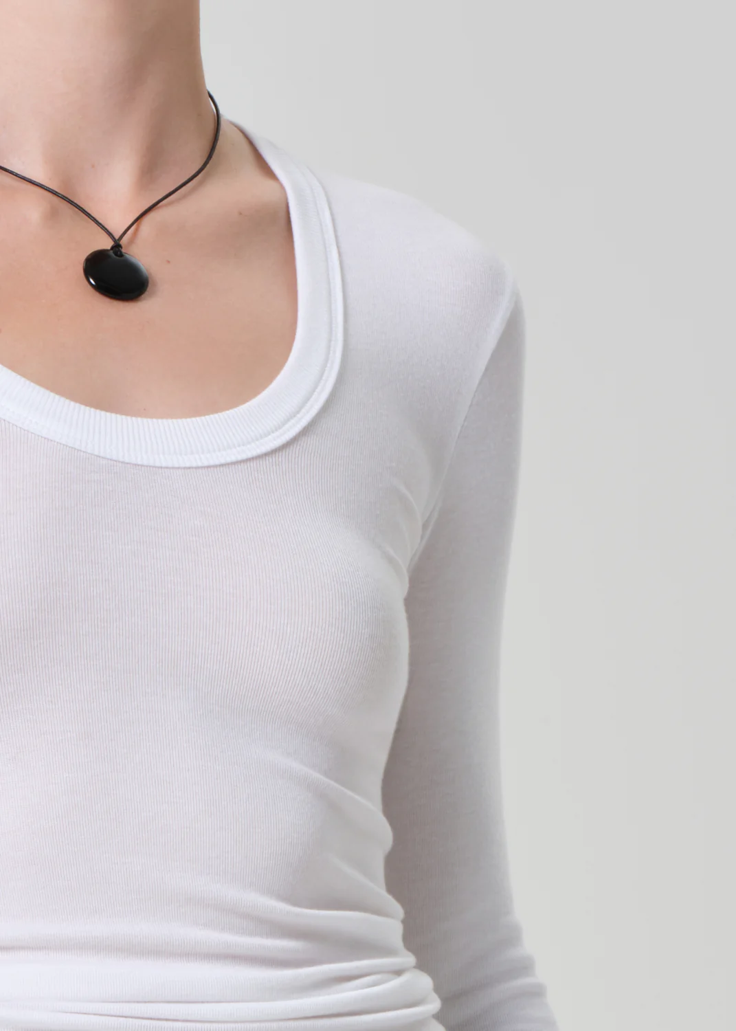 Mara U Neck Long Sleeve in White - Image 4