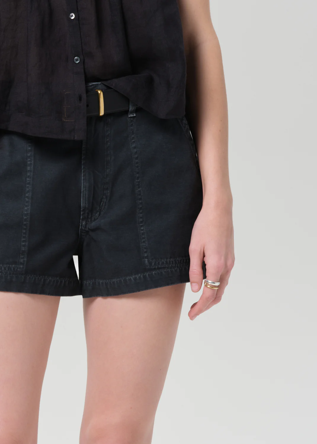 Marcella Utility Short in Washed Black - Image 5