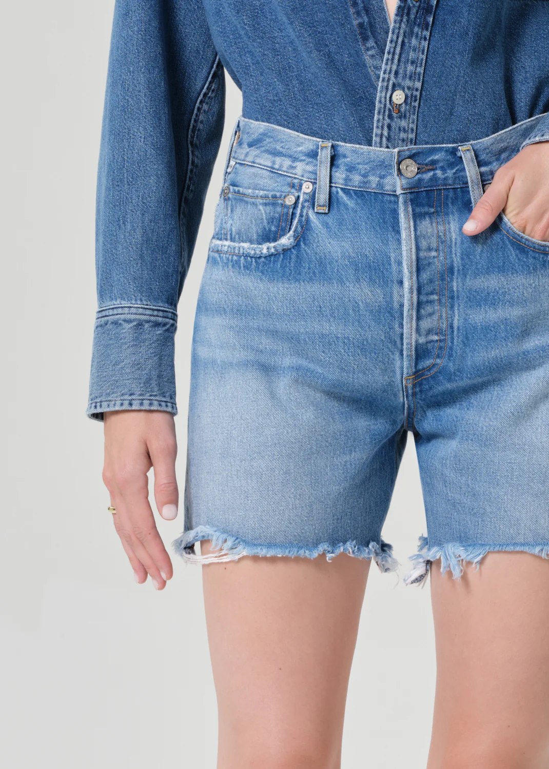 Marlow Long Vintage Short in Desi - Image 5