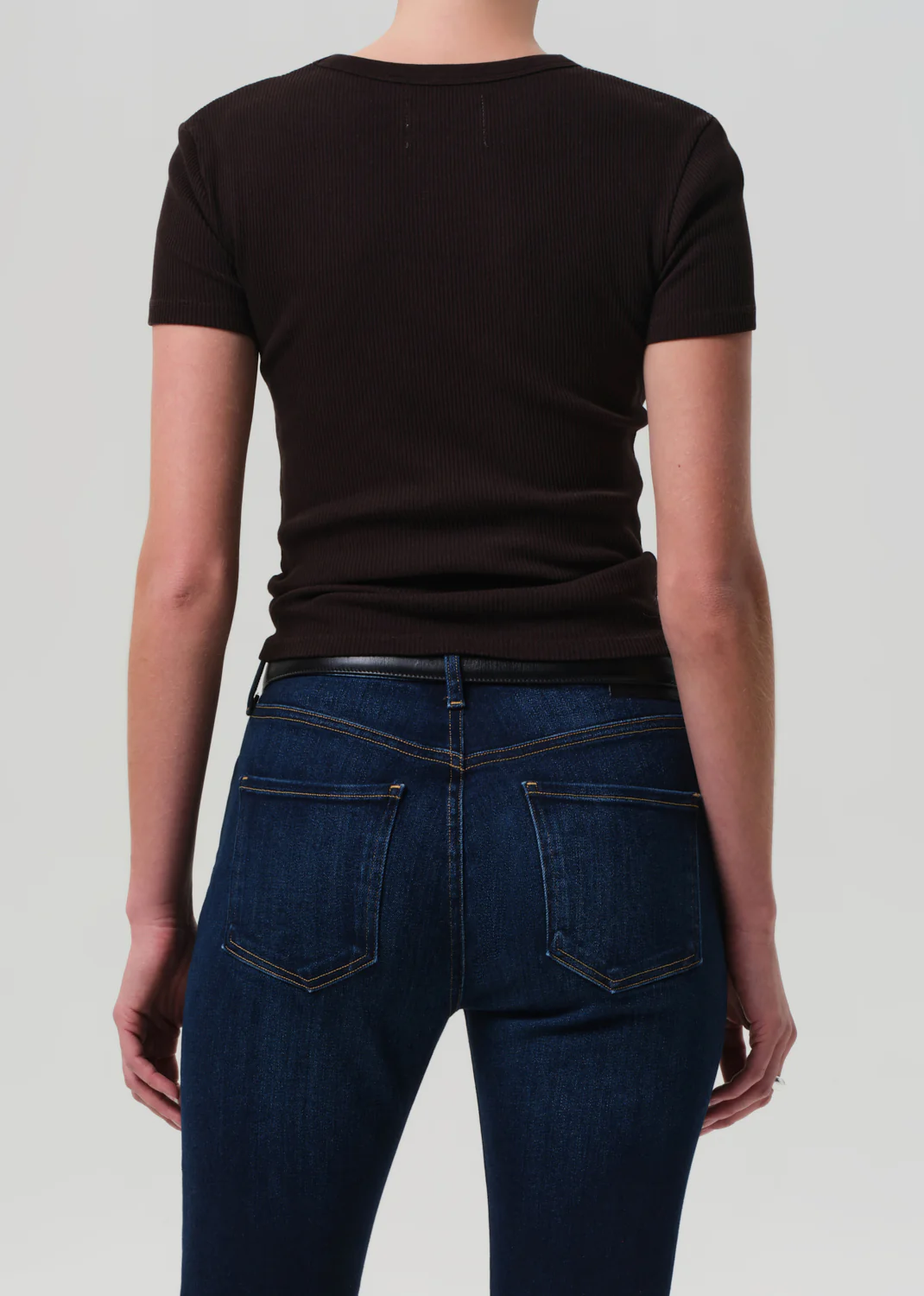 Maude U Neck Tee in Chocolate - Image 2