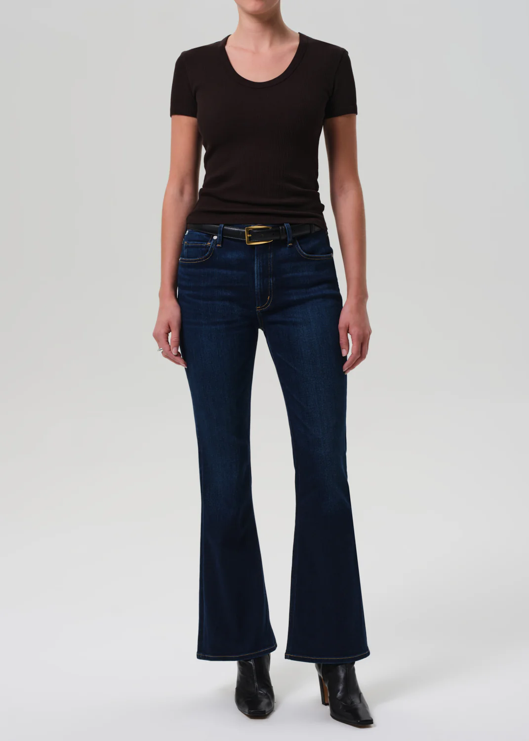Maude U Neck Tee in Chocolate - Image 5