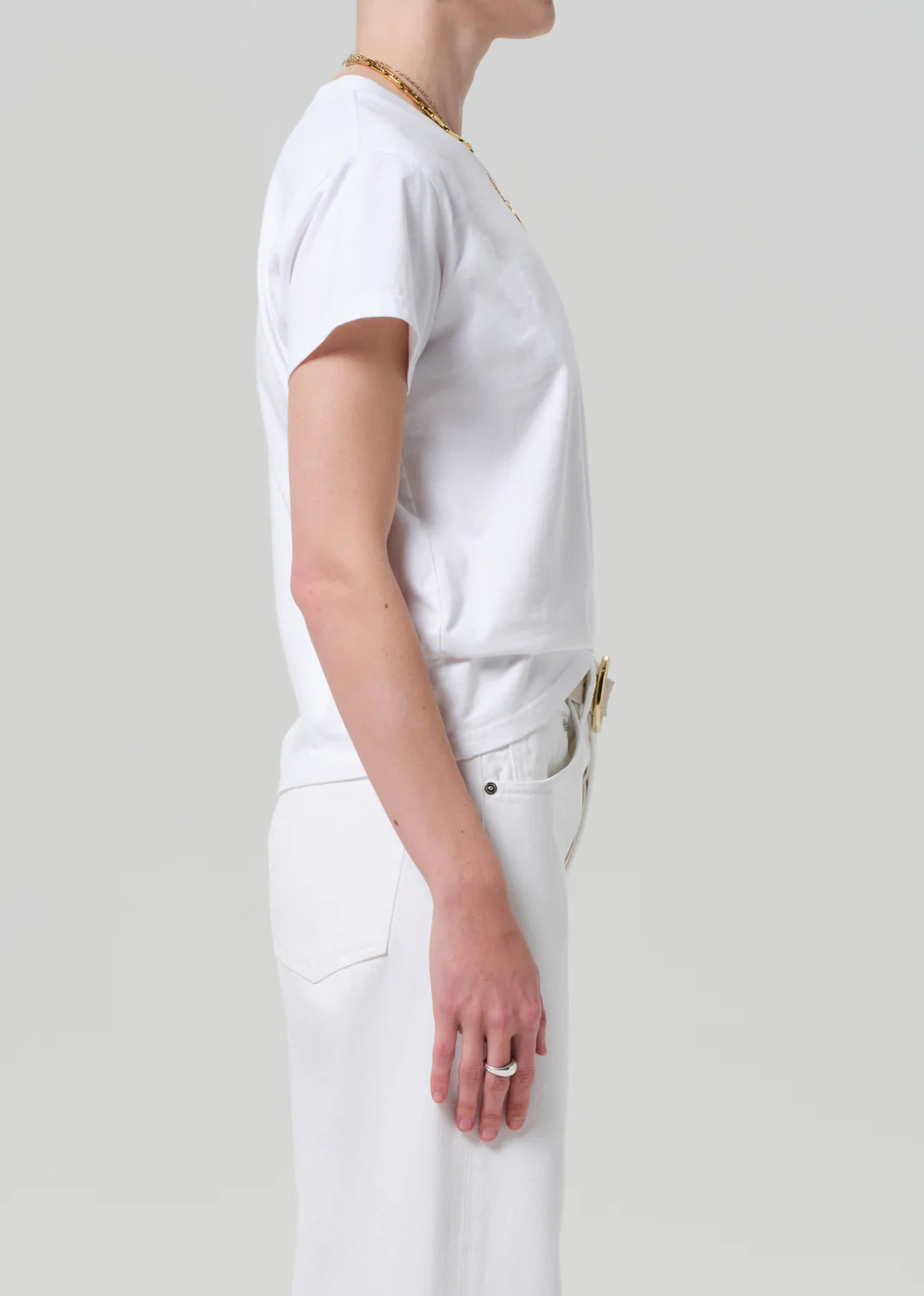 Maybelle Pocket Tee in White - Image 3