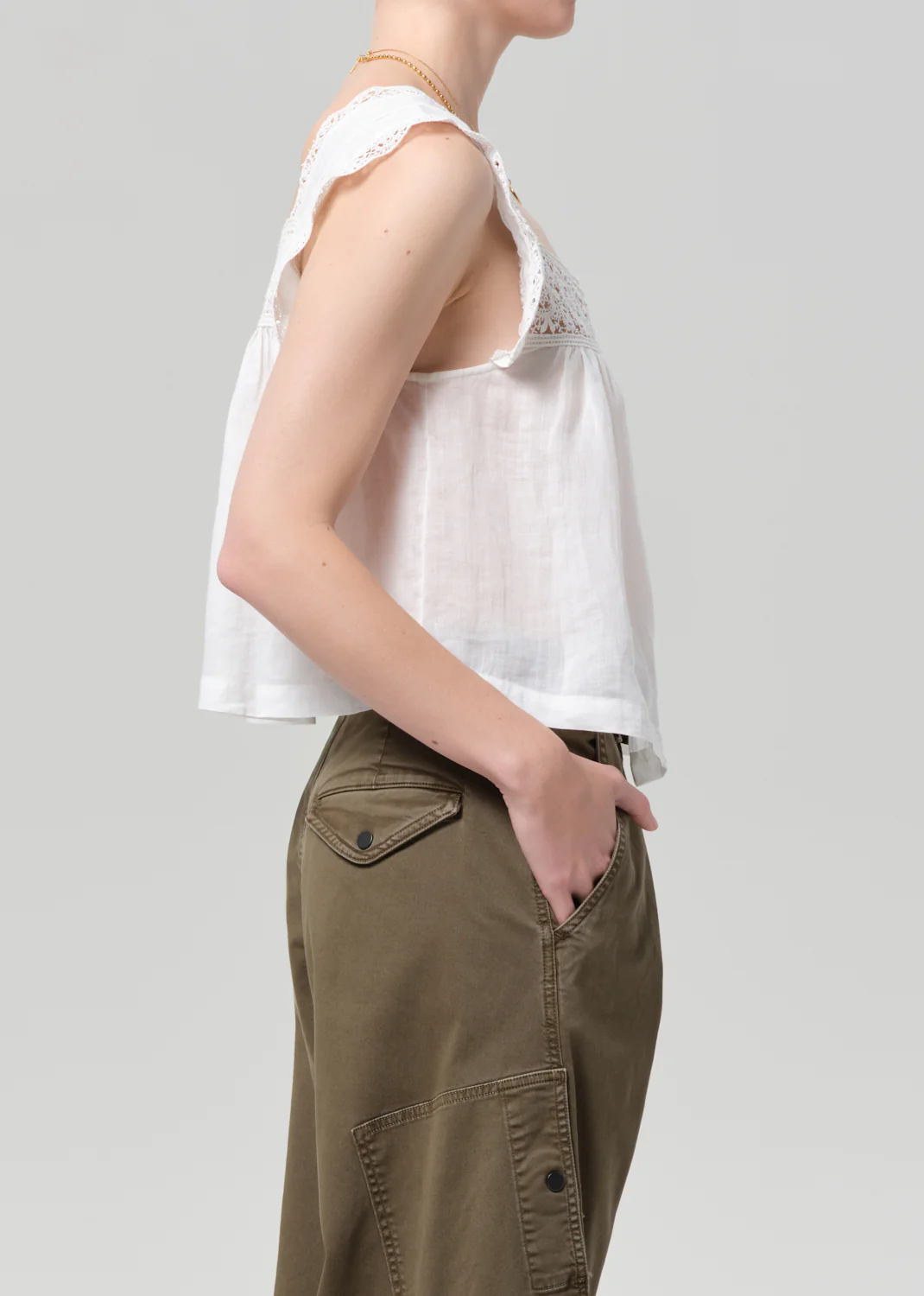 Mia Embroidered Top in White - Image 4