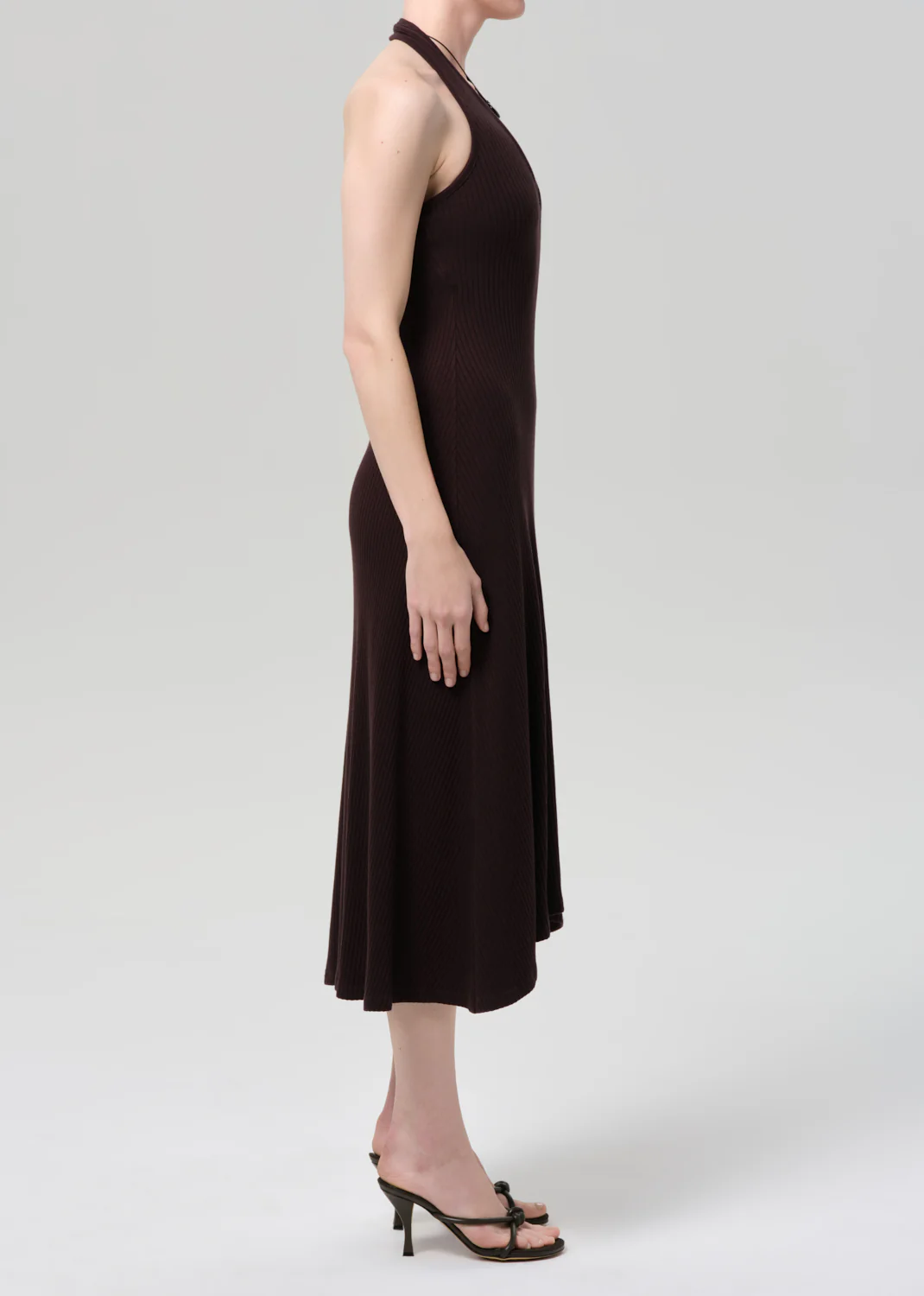 Mila Halter Dress in Chocolate - Image 3