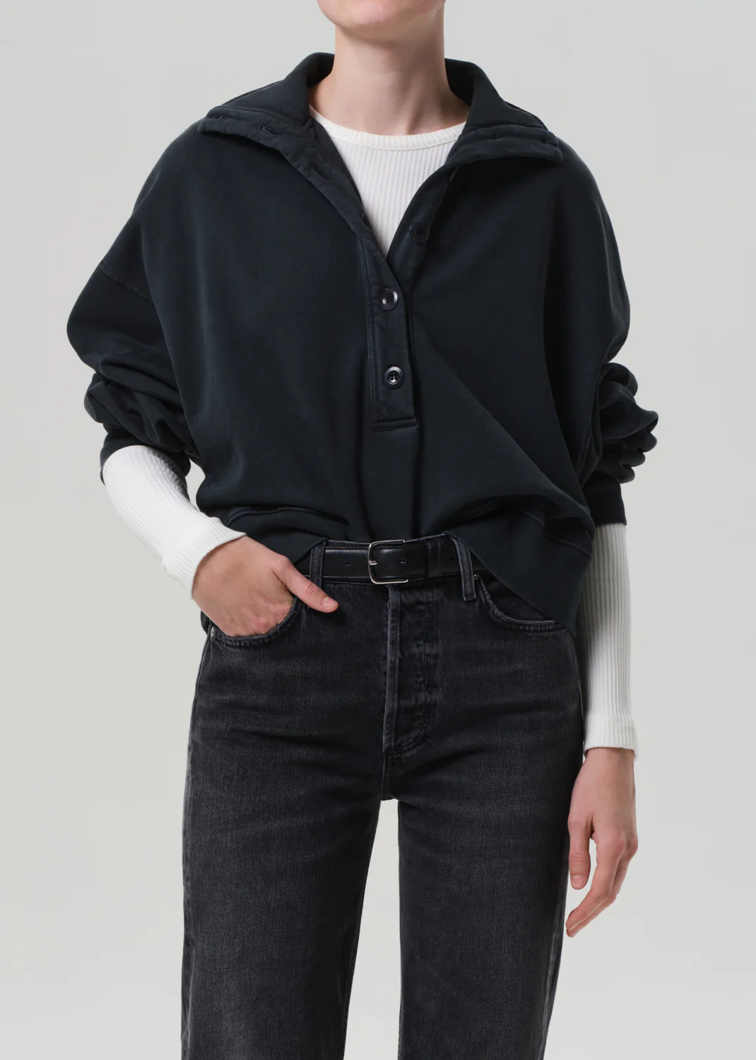 Mirelle Funnel Neck in Charcoal