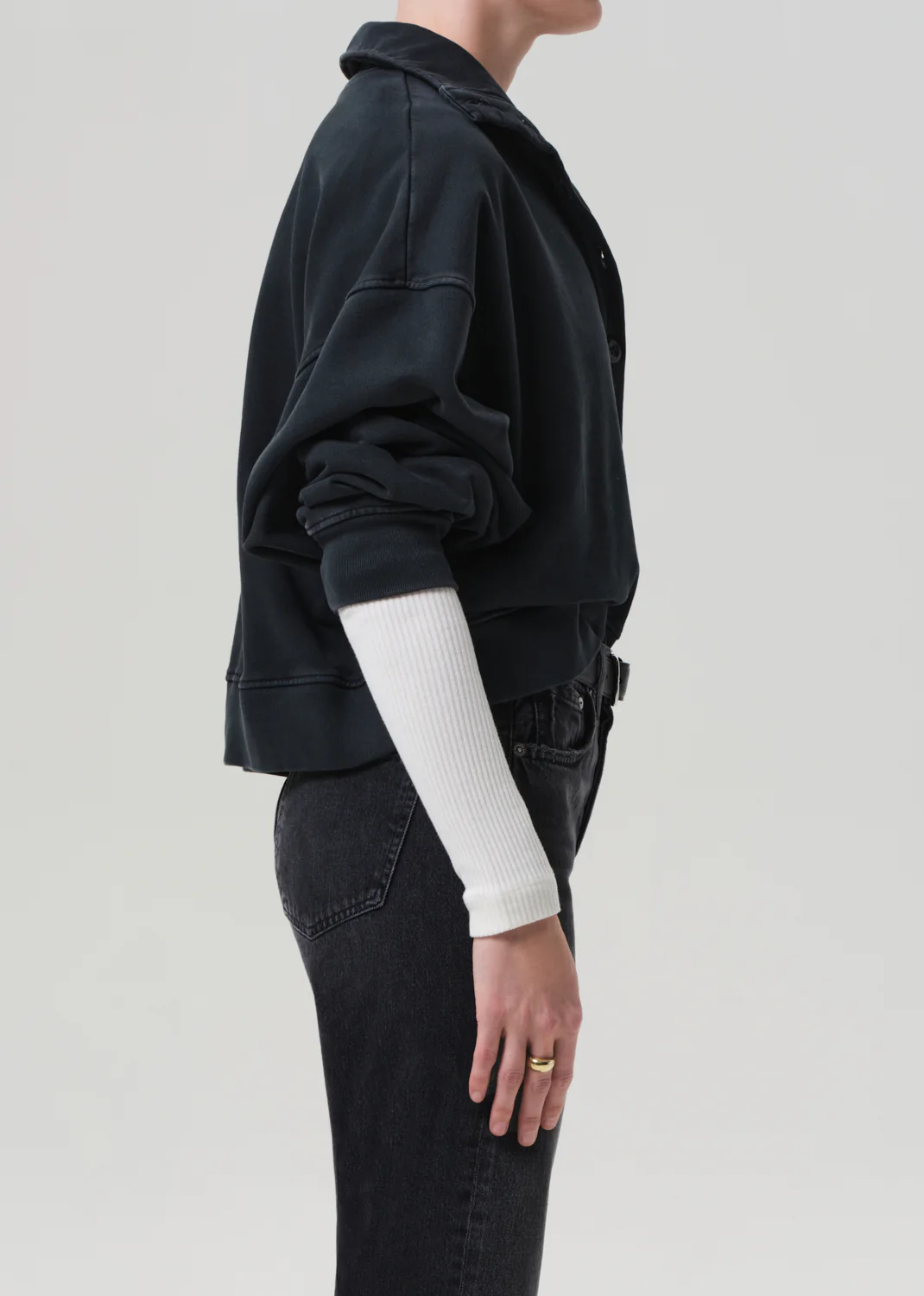 Mirelle Funnel Neck in Charcoal - Image 3