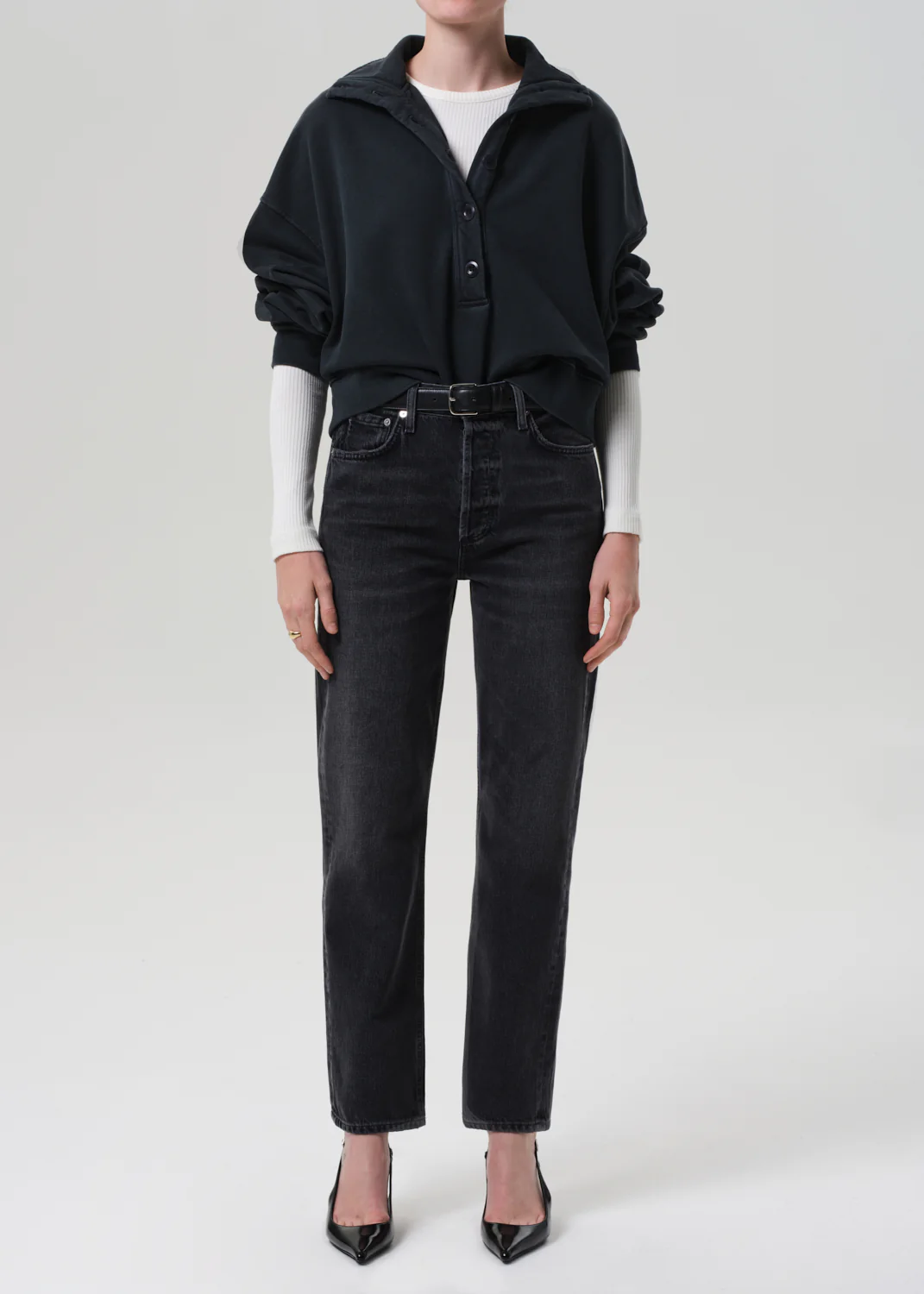 Mirelle Funnel Neck in Charcoal - Image 5