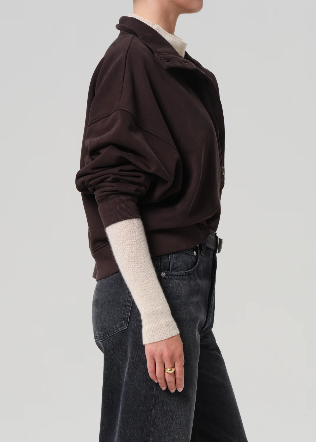 Mirelle Funnel Neck in Chocolate - Image 3
