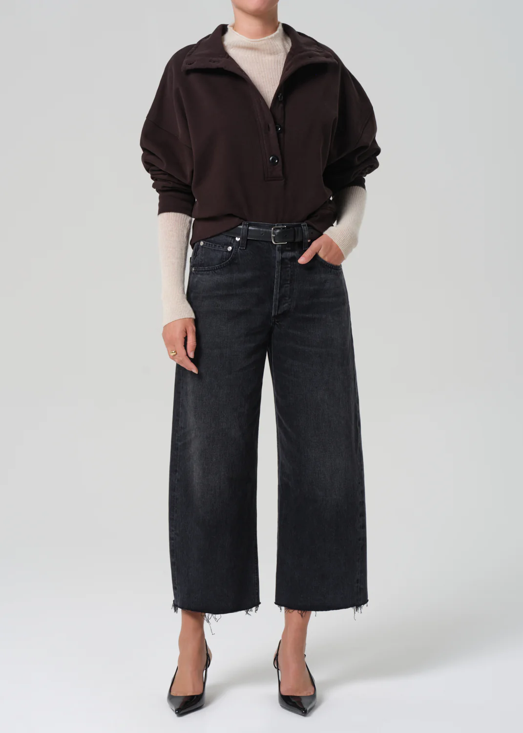 Mirelle Funnel Neck in Chocolate - Image 5