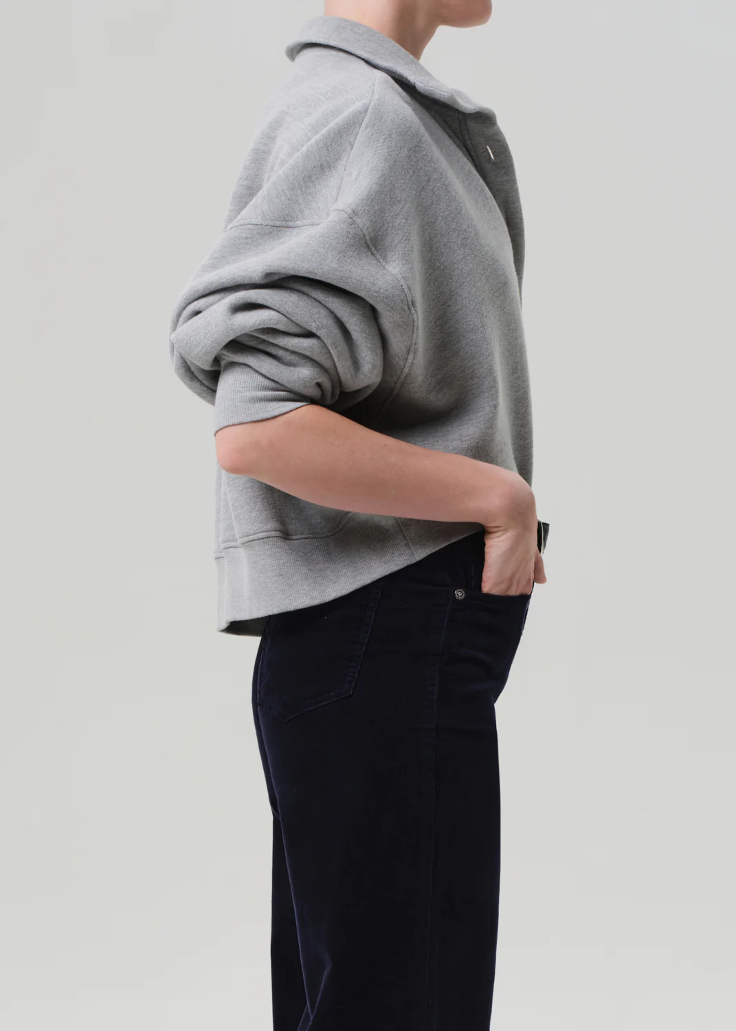 Mirelle Funnel Neck in Heather Grey - Image 3