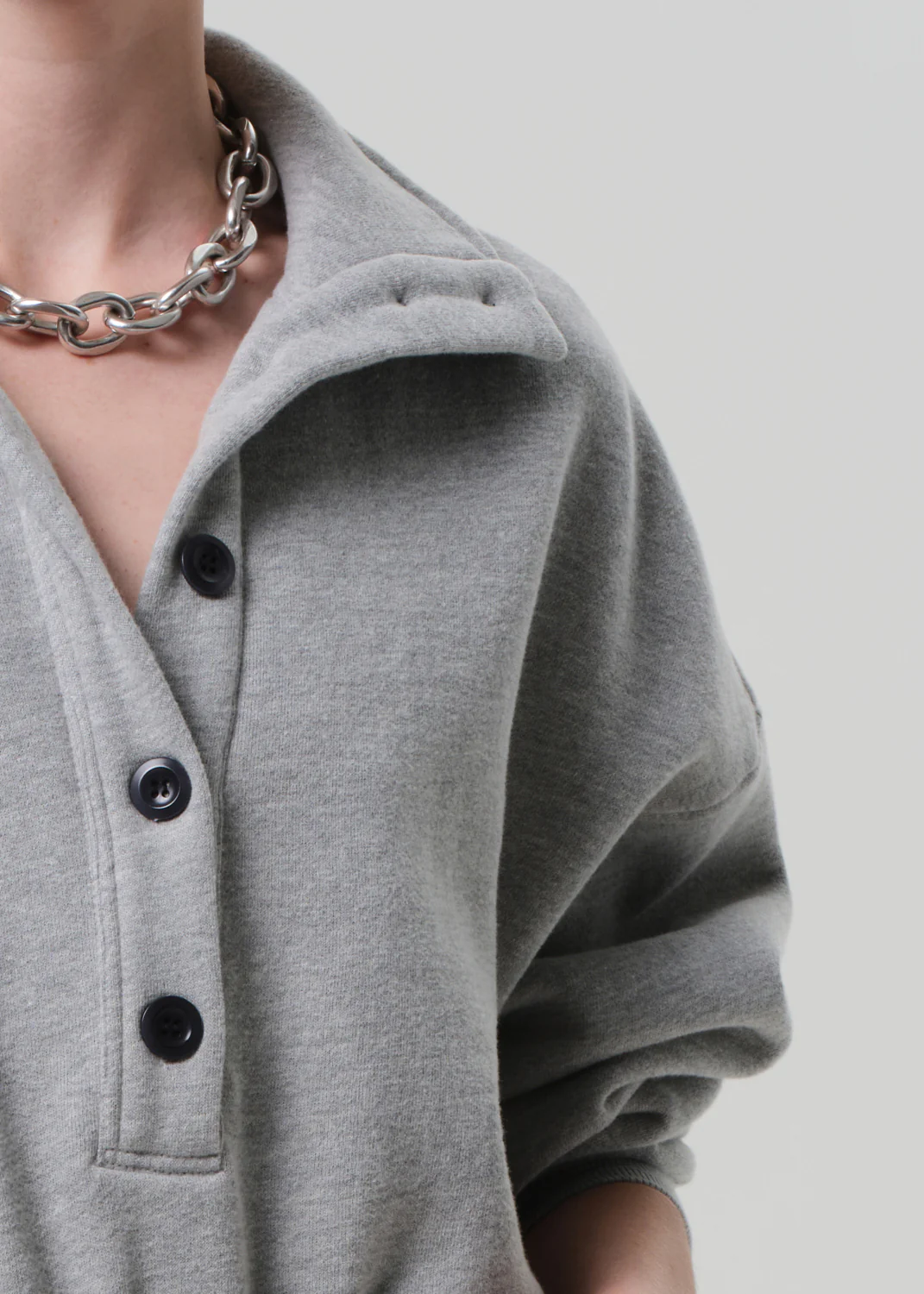 Mirelle Funnel Neck in Heather Grey - Image 4
