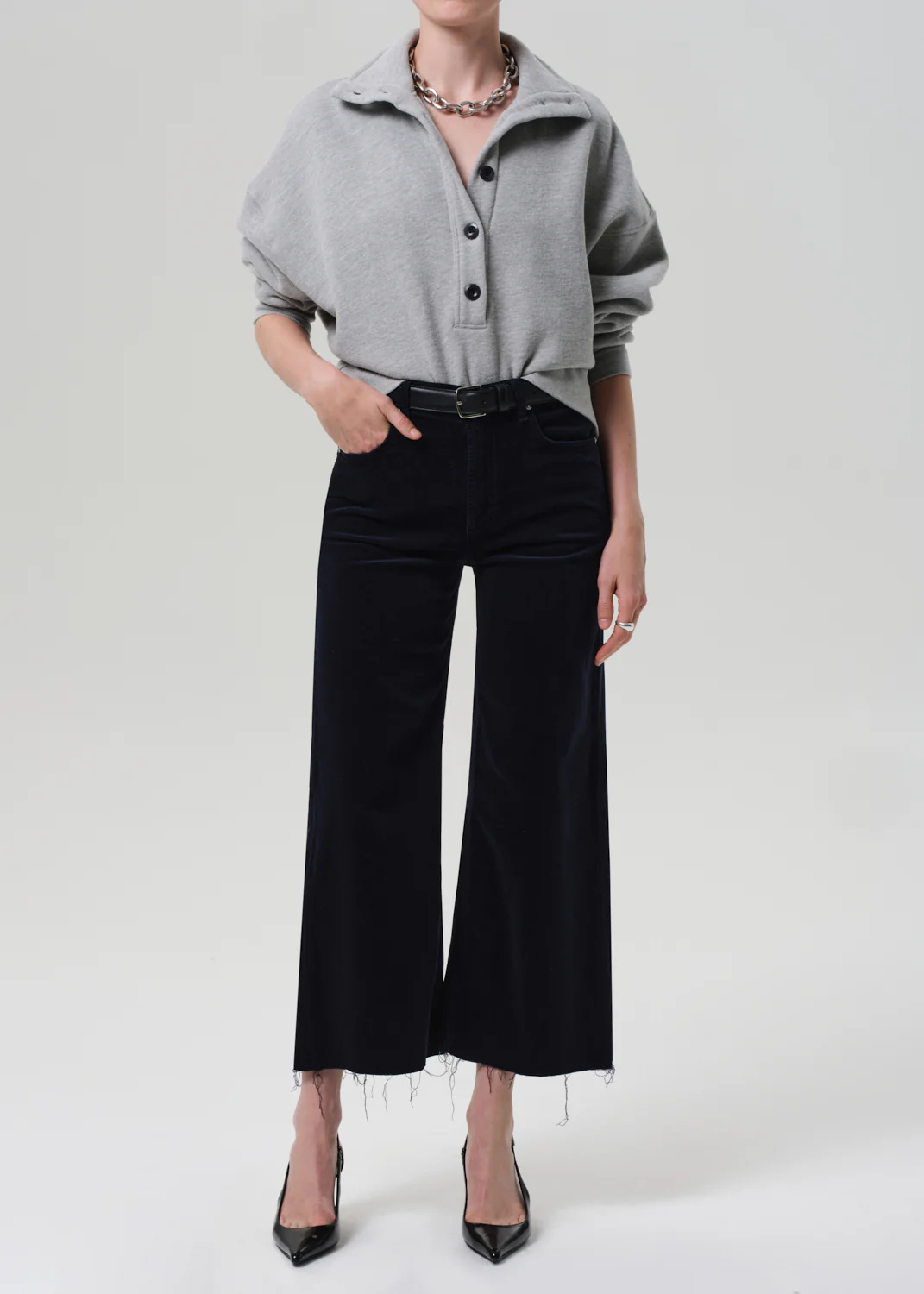Mirelle Funnel Neck in Heather Grey - Image 5