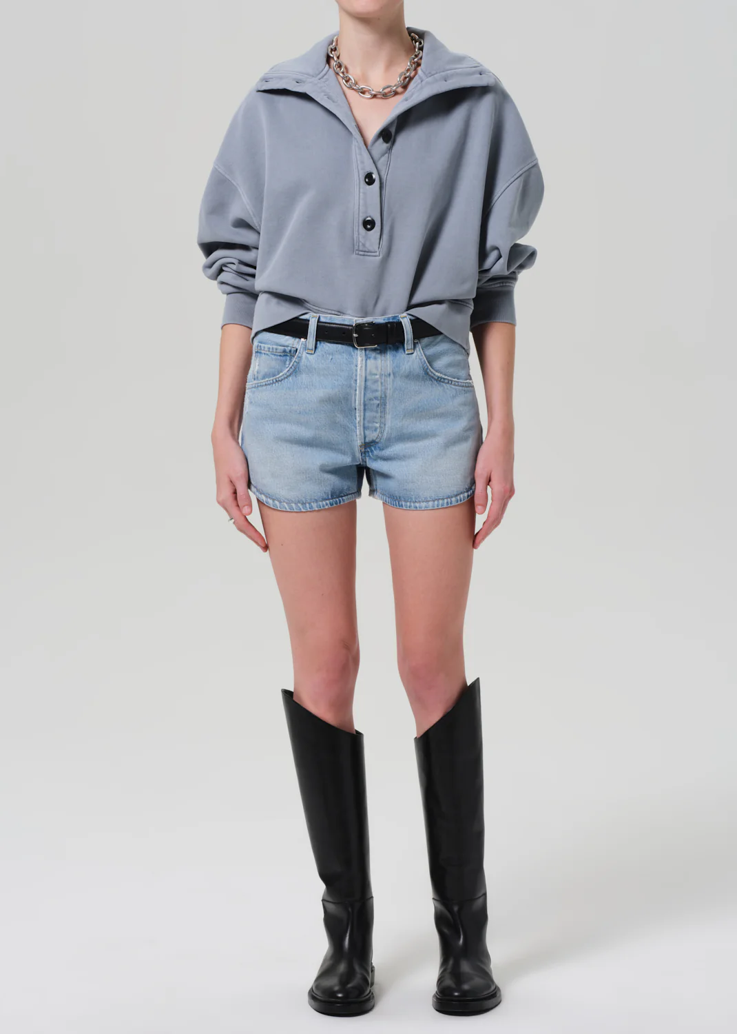 Mirelle Funnel Neck in Hematite - Image 5
