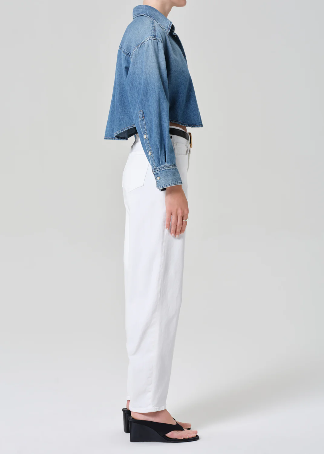 Miro Long Relaxed Jean in Soft White - Image 3