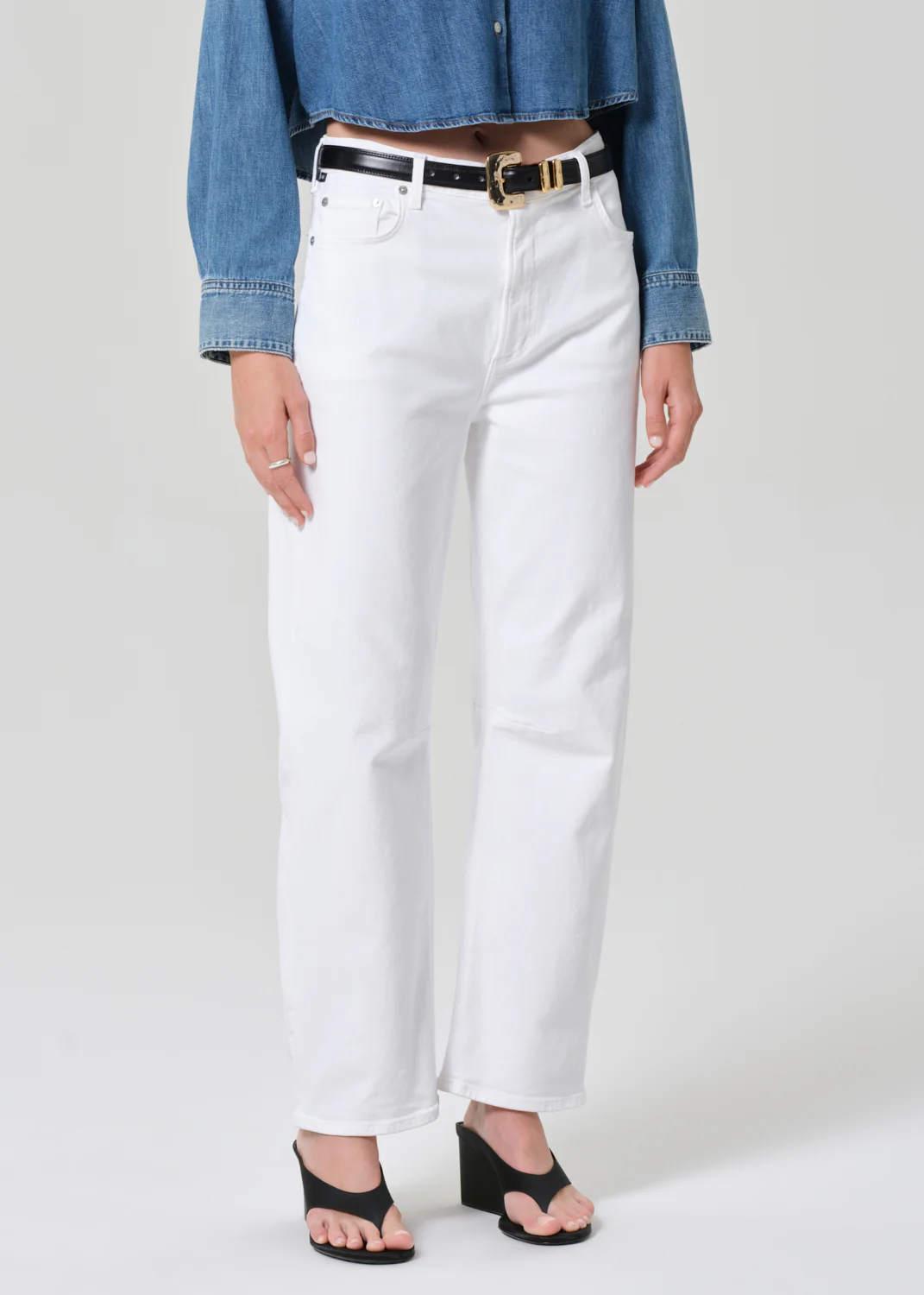 Miro Long Relaxed Jean in Soft White - Image 4