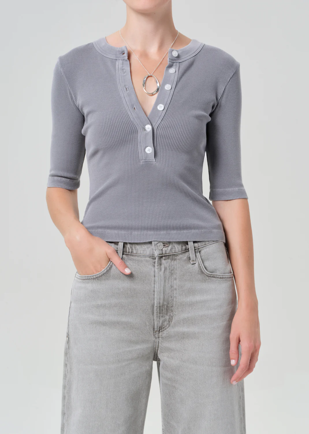 Nali Short Sleeve Henley in Balboa