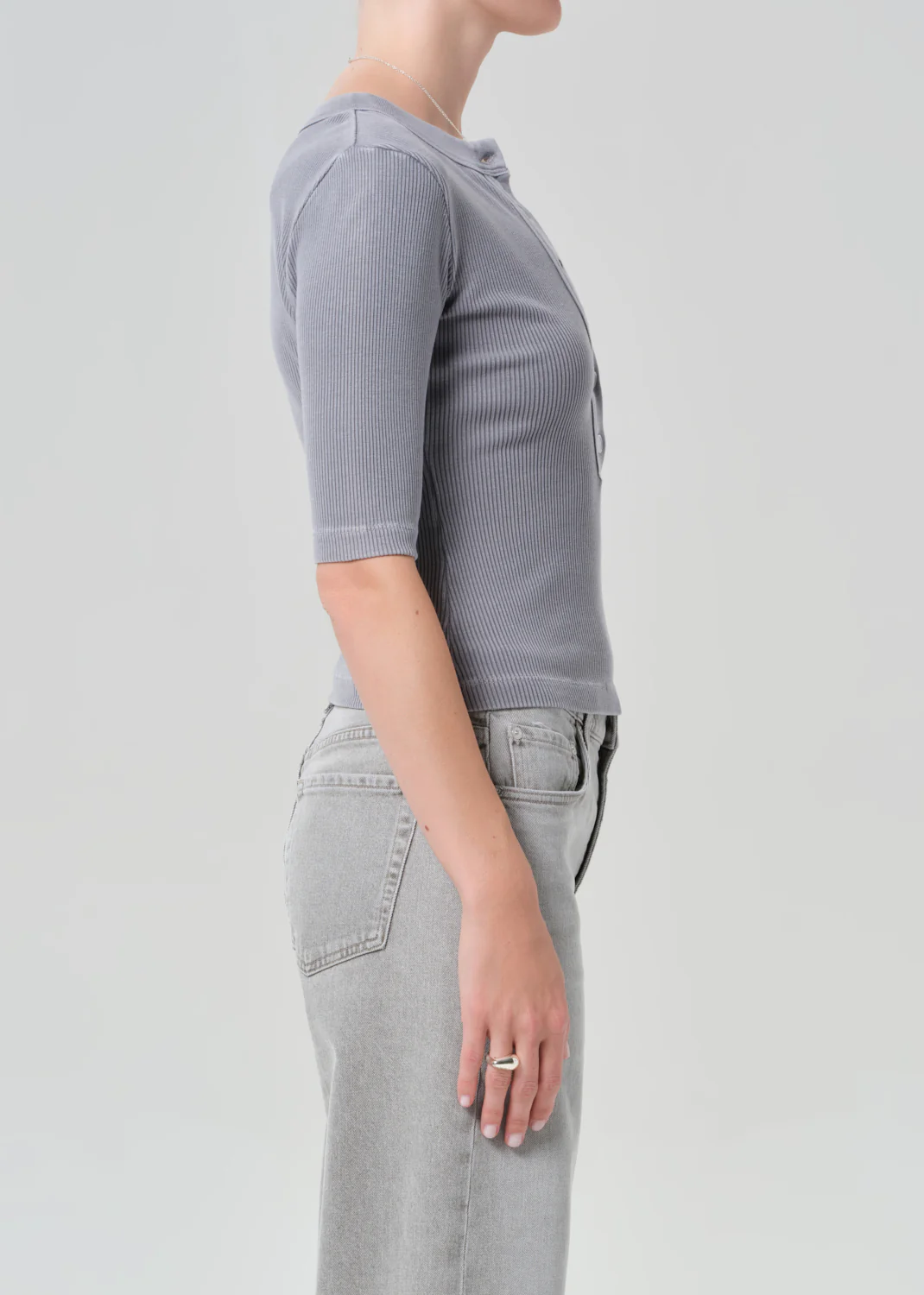 Nali Short Sleeve Henley in Balboa - Image 3